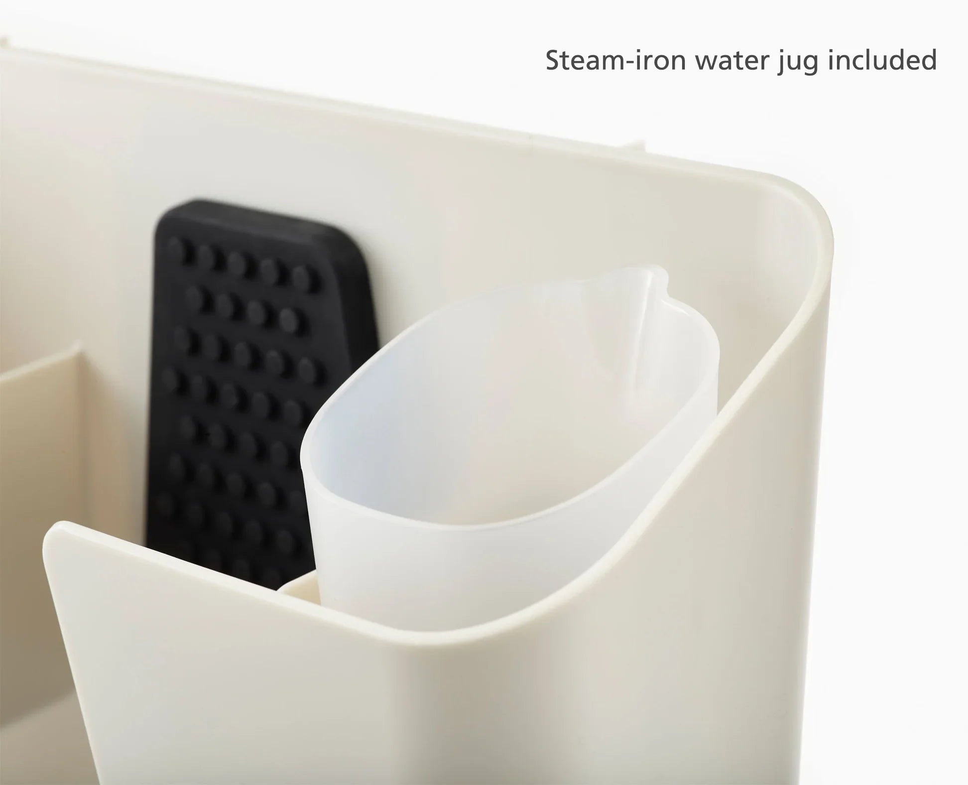 IronHub™ Wall Mounted Iron Holder - Ecru Iron Storage Caddy for Laundry Room Organization | Space-Saving Ironing Accessory for Home & Closet