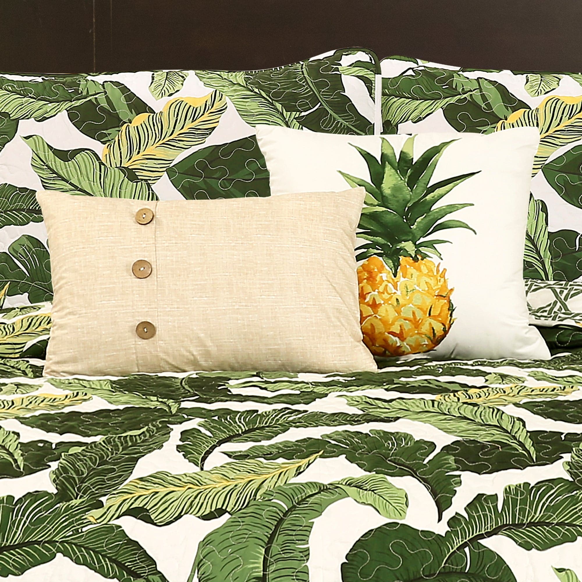 Tropical Paradise Quilt 5-Piece Bedding Set | Vibrant Floral Design for Queen/King Size Beds | Perfect for Beach House Decor, Guest Rooms & Summer Bedroom Makeovers