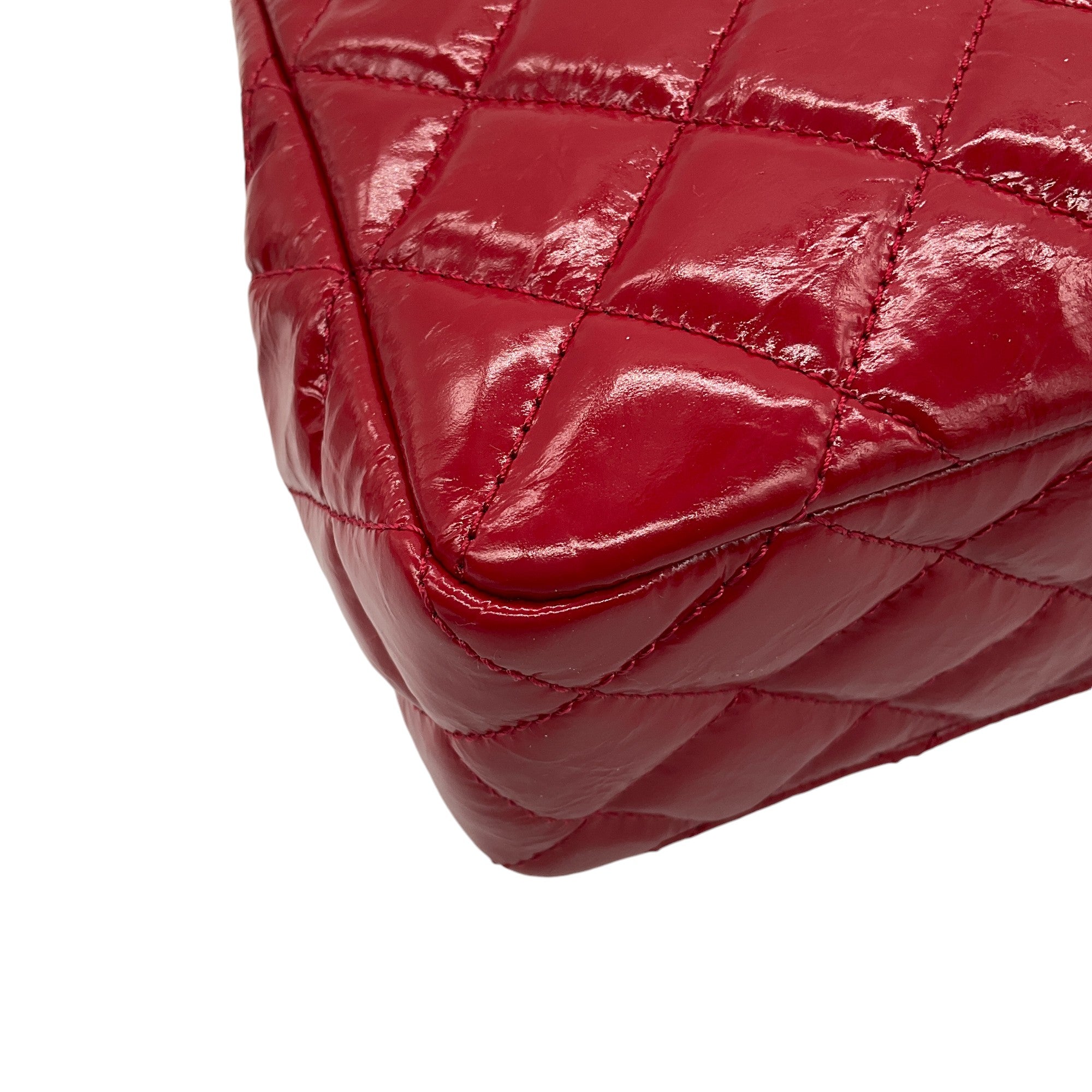 Chanel Red 2023 Quilted Patent Leather Wavy Handbag for Women | Luxury Designer Shoulder Bag | Perfect for Parties, Weddings & Evening Events