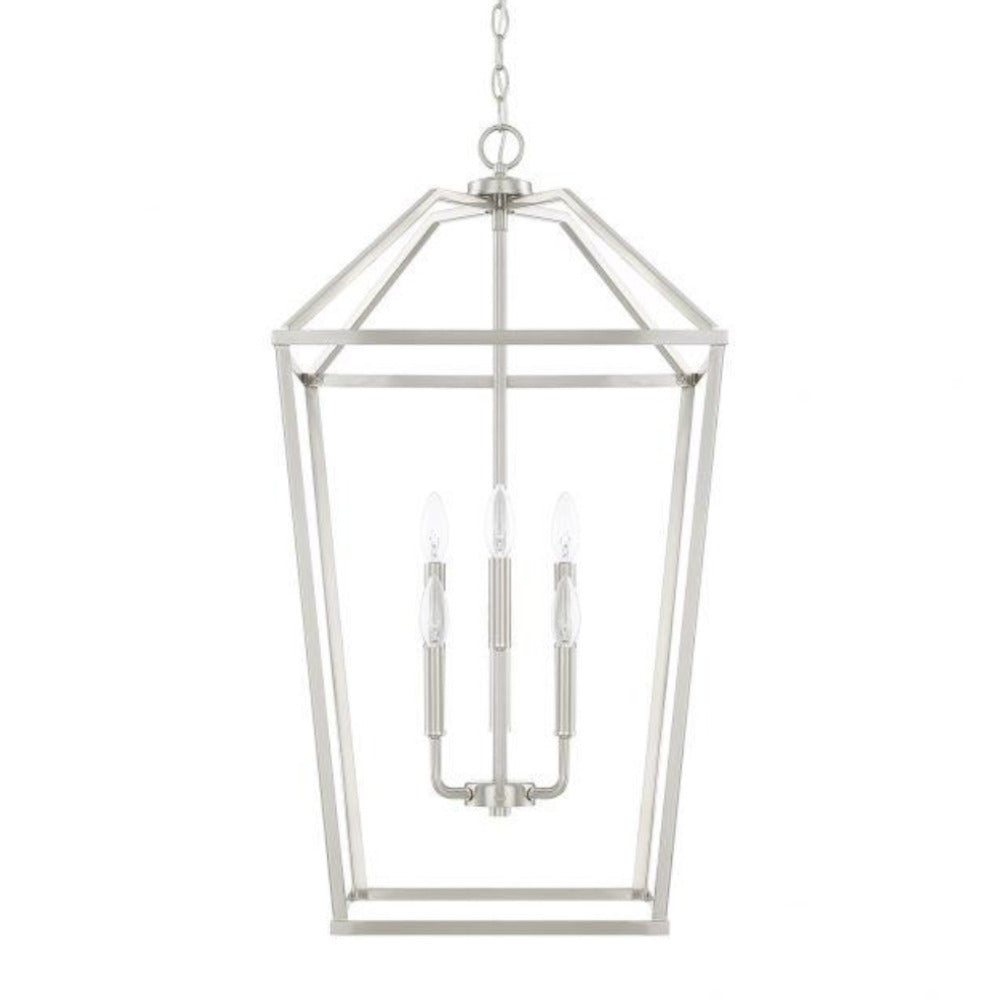 Balboa 6-Light Modern Chandelier for Foyer Entryway - Elegant Ceiling Lighting Fixture for Hallway, Staircase & Grand Entrance Decor