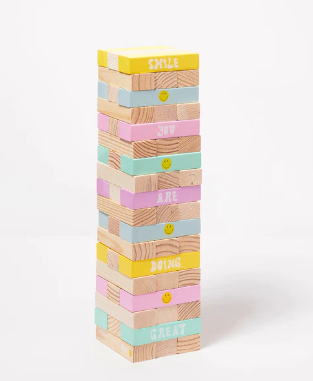 Giant Tumbling Tower Game Set - 58 Piece Wooden Blocks for Family Game Night, Outdoor Party, and Team Building Activities - Fun Indoor/Outdoor Stacking Game for Kids & Adults