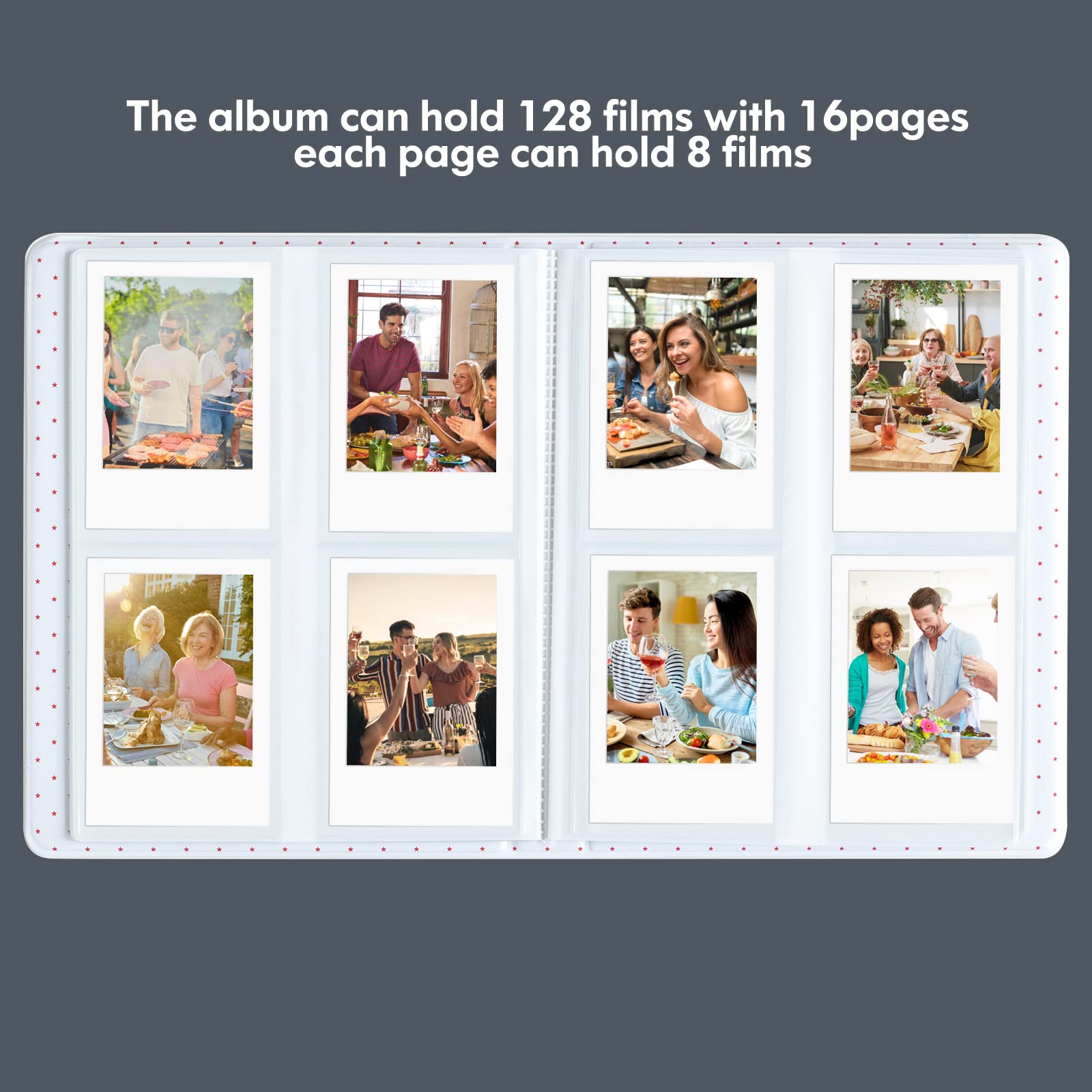 128 Pockets Black Photo Album for Fujifilm Instax Mini LiPlay 11 7s 8 8+ 9 25 26 50s 70 90 Instant Camera & Printer - Perfect for Travel Memories, Wedding Photos, and Scrapbooking
