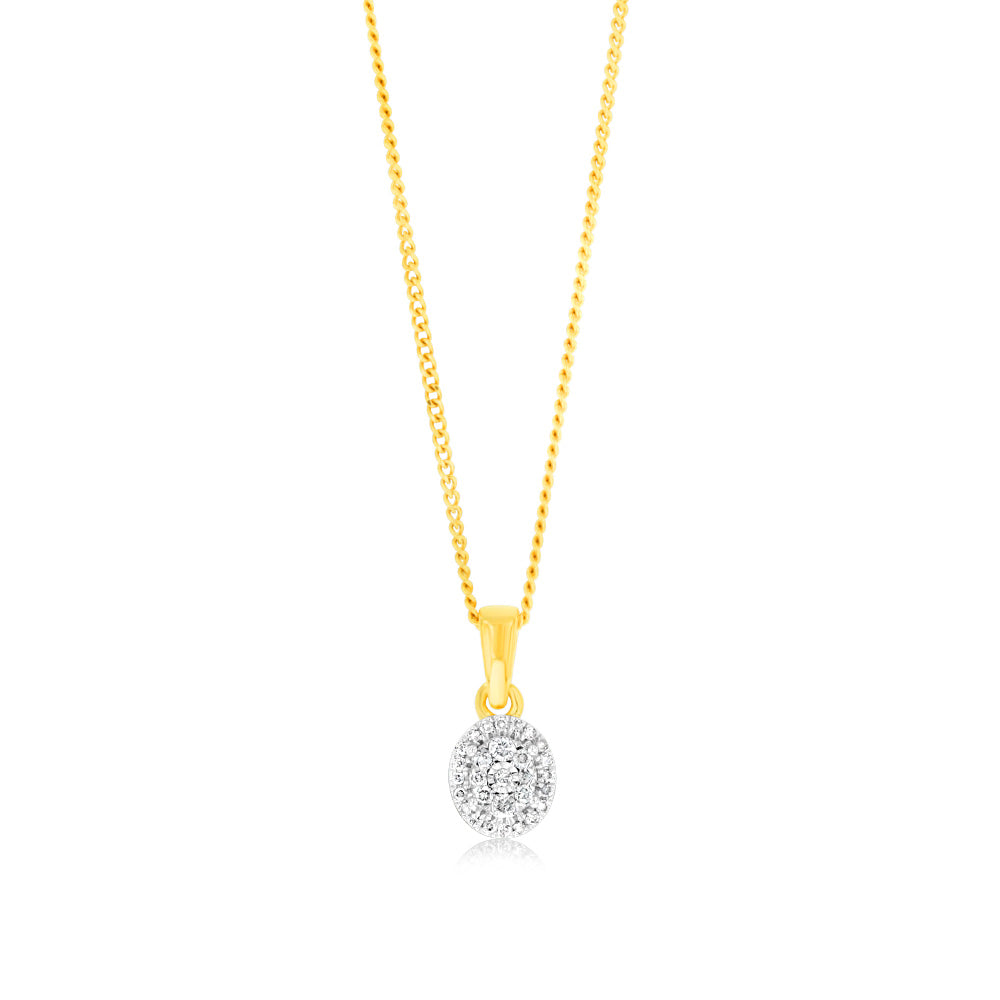 1/10 Carat Diamond Pendant in 9ct Yellow Gold - Elegant Necklace for Women, Perfect for Anniversary, Birthday & Valentine's Day Gifts