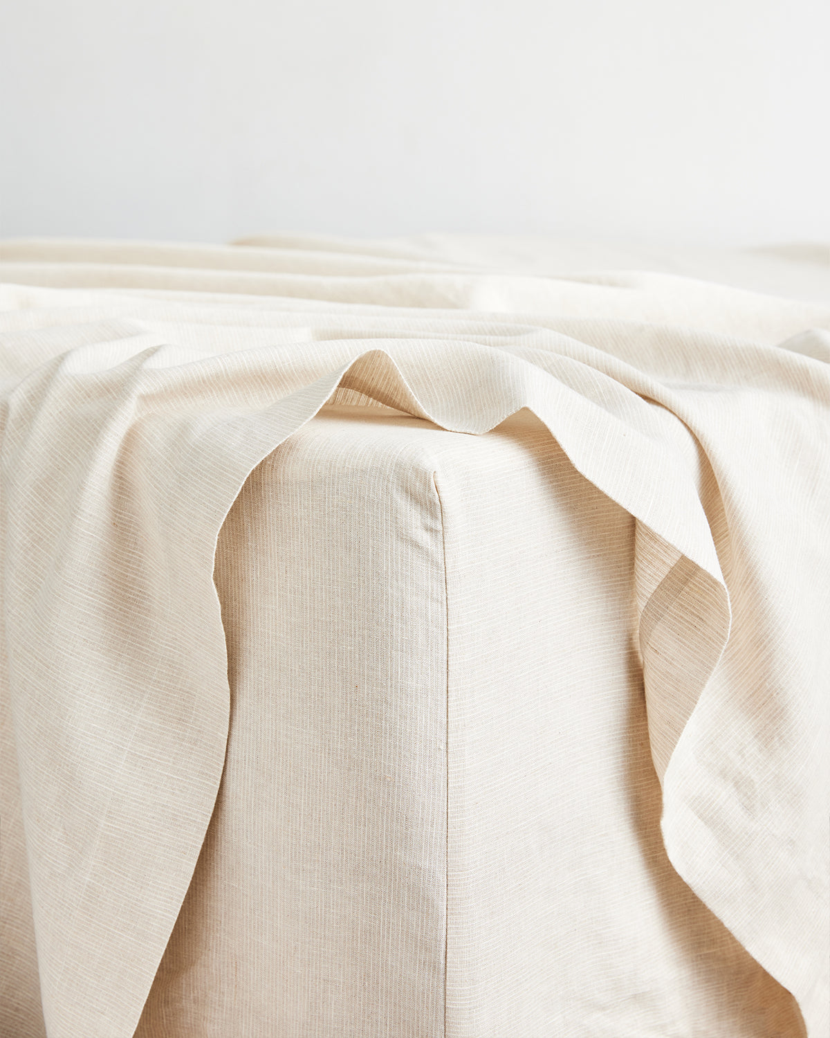 Premium Oatmeal & White Stripe Bedding Set - Soft Cotton 4-Piece Comforter Set with Pillow Shams - Perfect for Master Bedroom, Guest Room & Cozy Home Decor