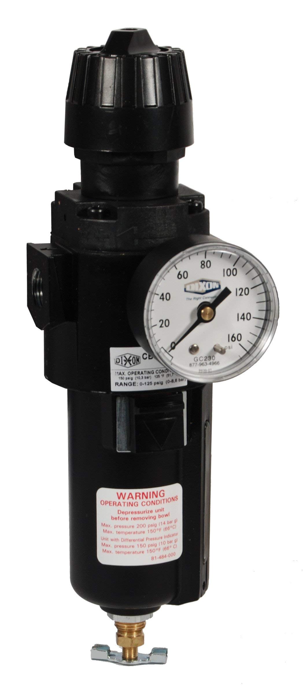 Dixon CB6-02AGMB Compact Air Filter Regulator - 1/4