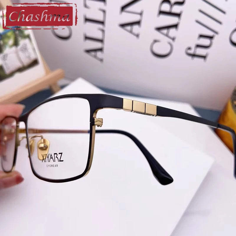 Men's Titanium Full Rim Square Eyeglasses - Lightweight Durable Frame for Work, Reading & Fashion | Model 42057