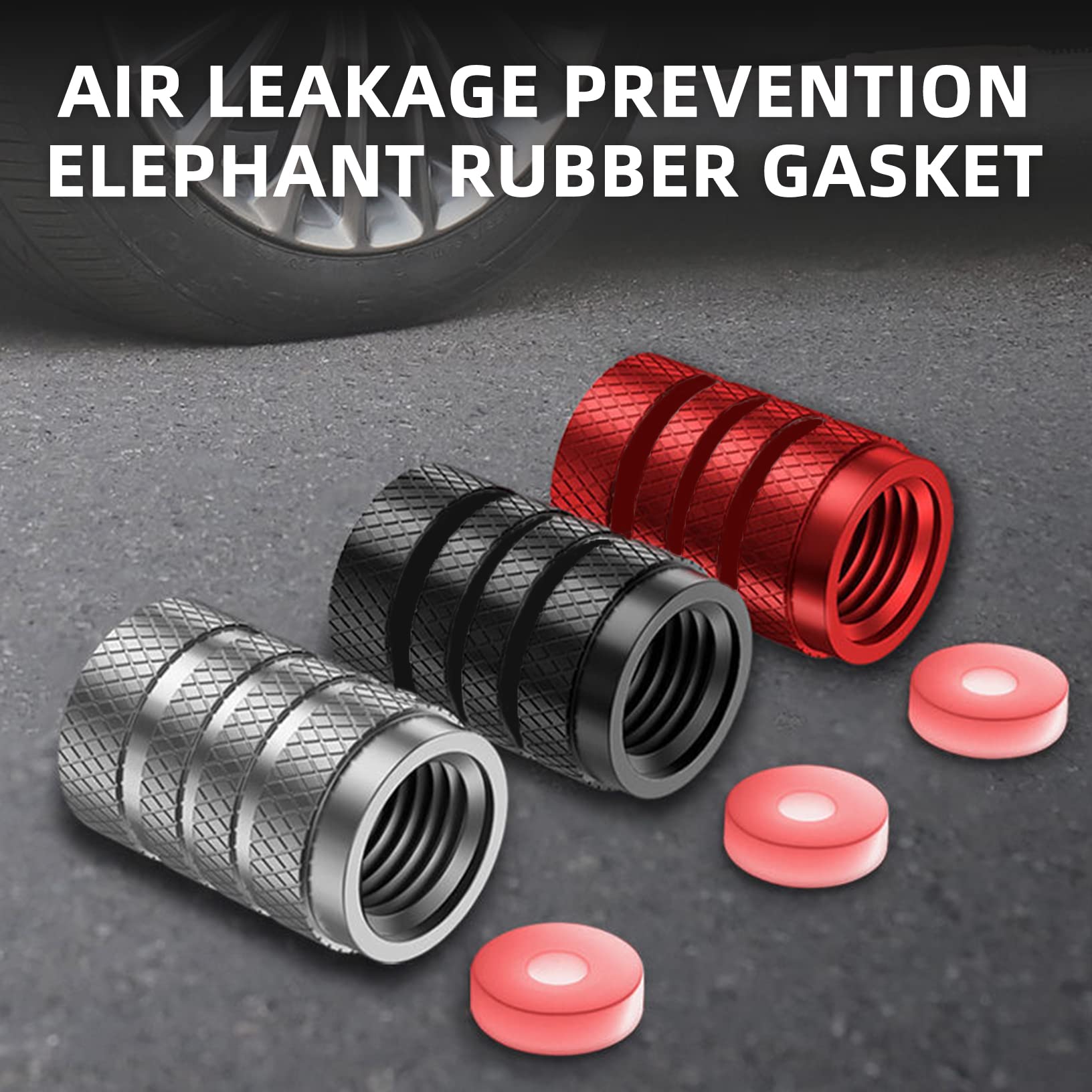 5pcs Aluminum Car Tire Valve Caps - Corrosion Resistant & Leak-Proof for Maserati (Black) - Perfect for Wheel Protection & Style