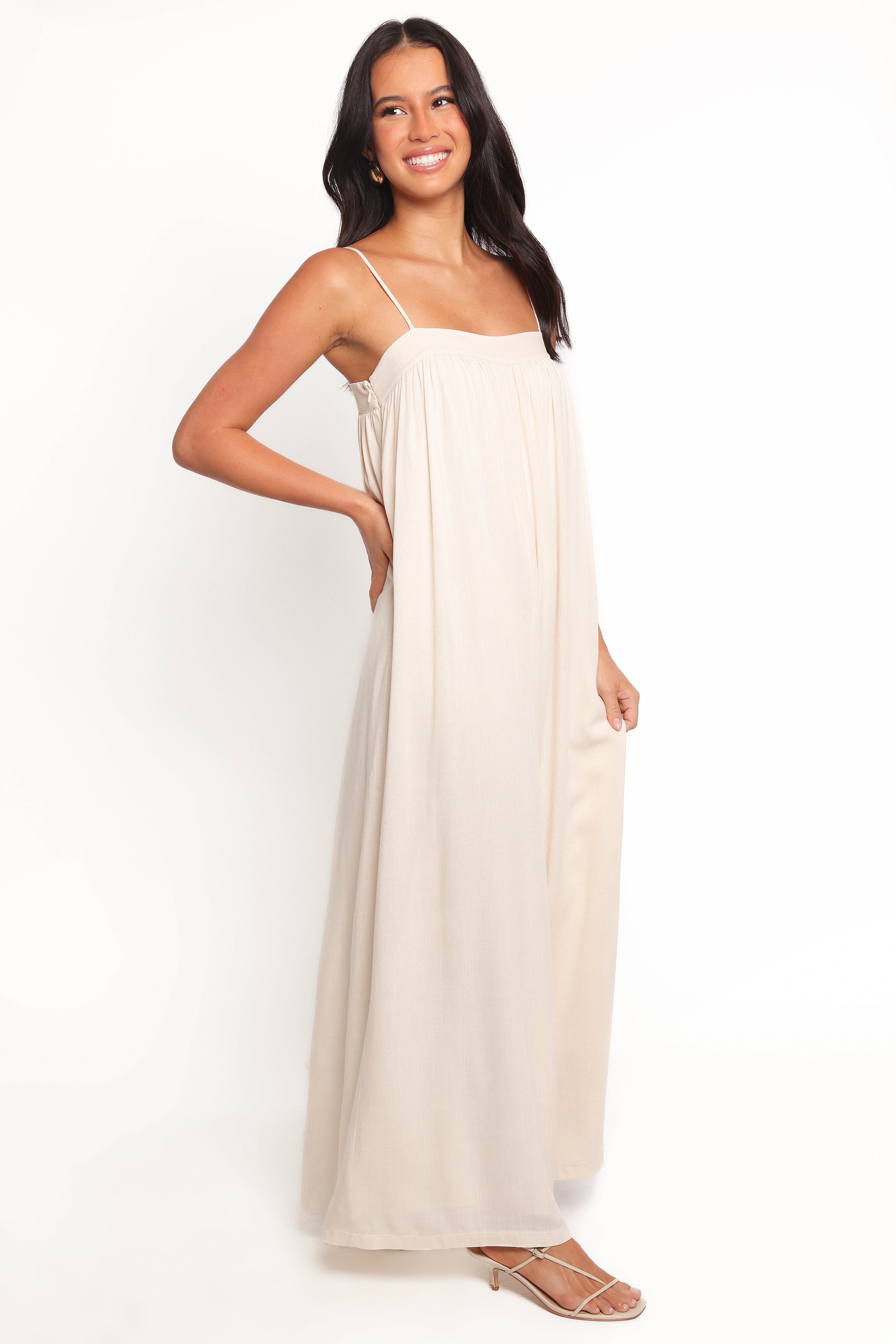 Abegail Women's Flowy Jumpsuit - Cream Color Elegant One Piece Romper | Perfect for Summer Outfits, Beach Vacations & Casual Wear