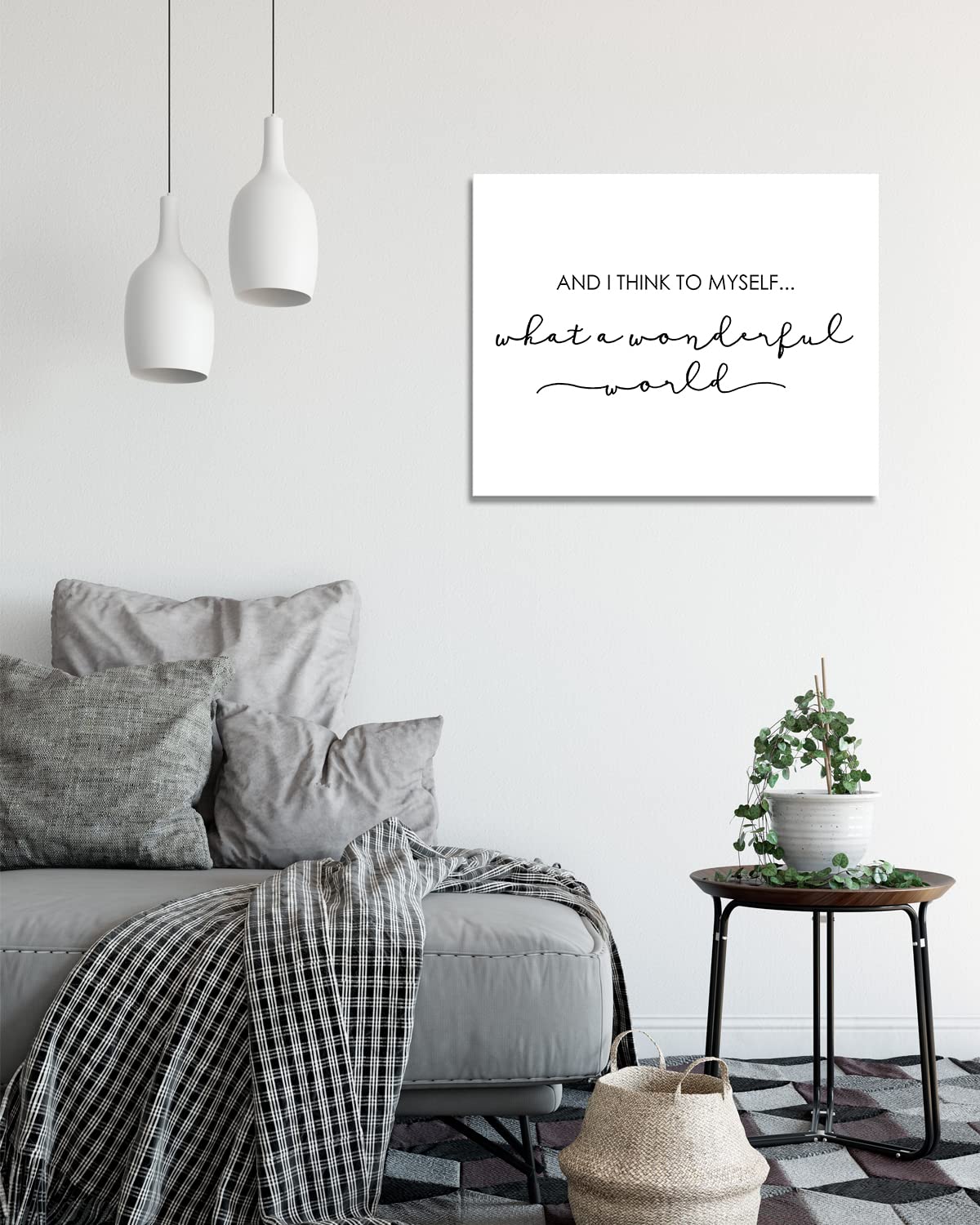Govivo 'What a Wonderful World' Wall Art - Rustic Home Decor with Inspirational Lyrics - 24x30 Ready to Hang Canvas for Living Room, Bedroom or Office Decor
