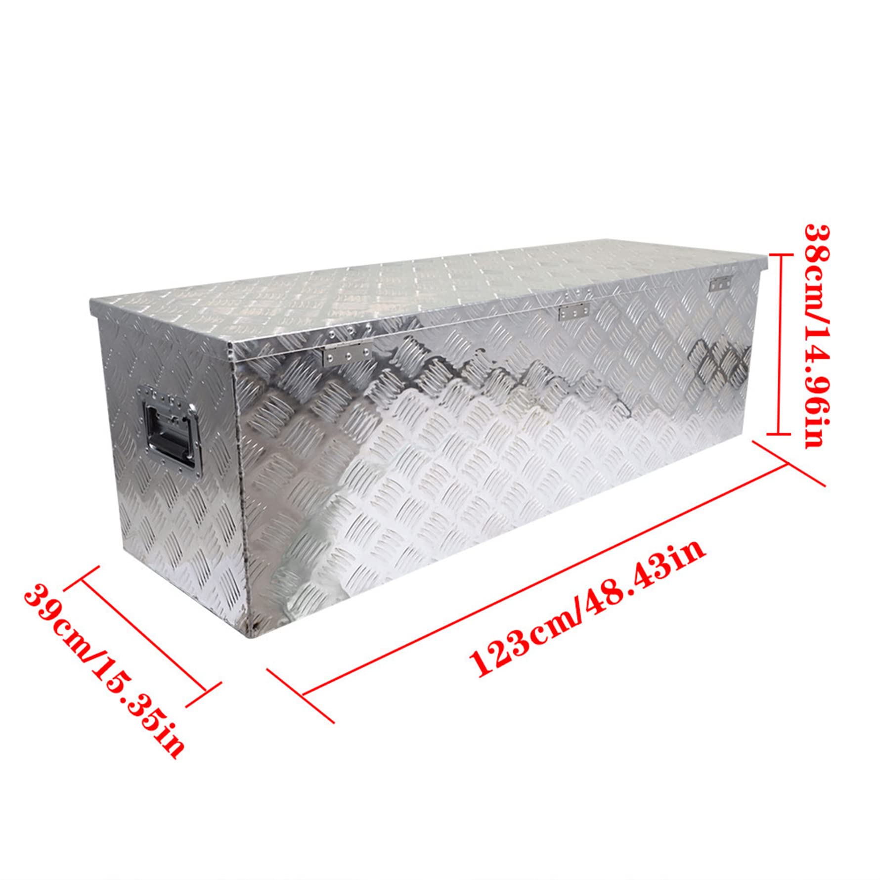 49 Inch Aluminum Underbed Tool Box with Lock & Key - Heavy Duty Storage for Flatbed Trucks, Campers, RVs - Secure Organization for Tools, Equipment & Outdoor Gear