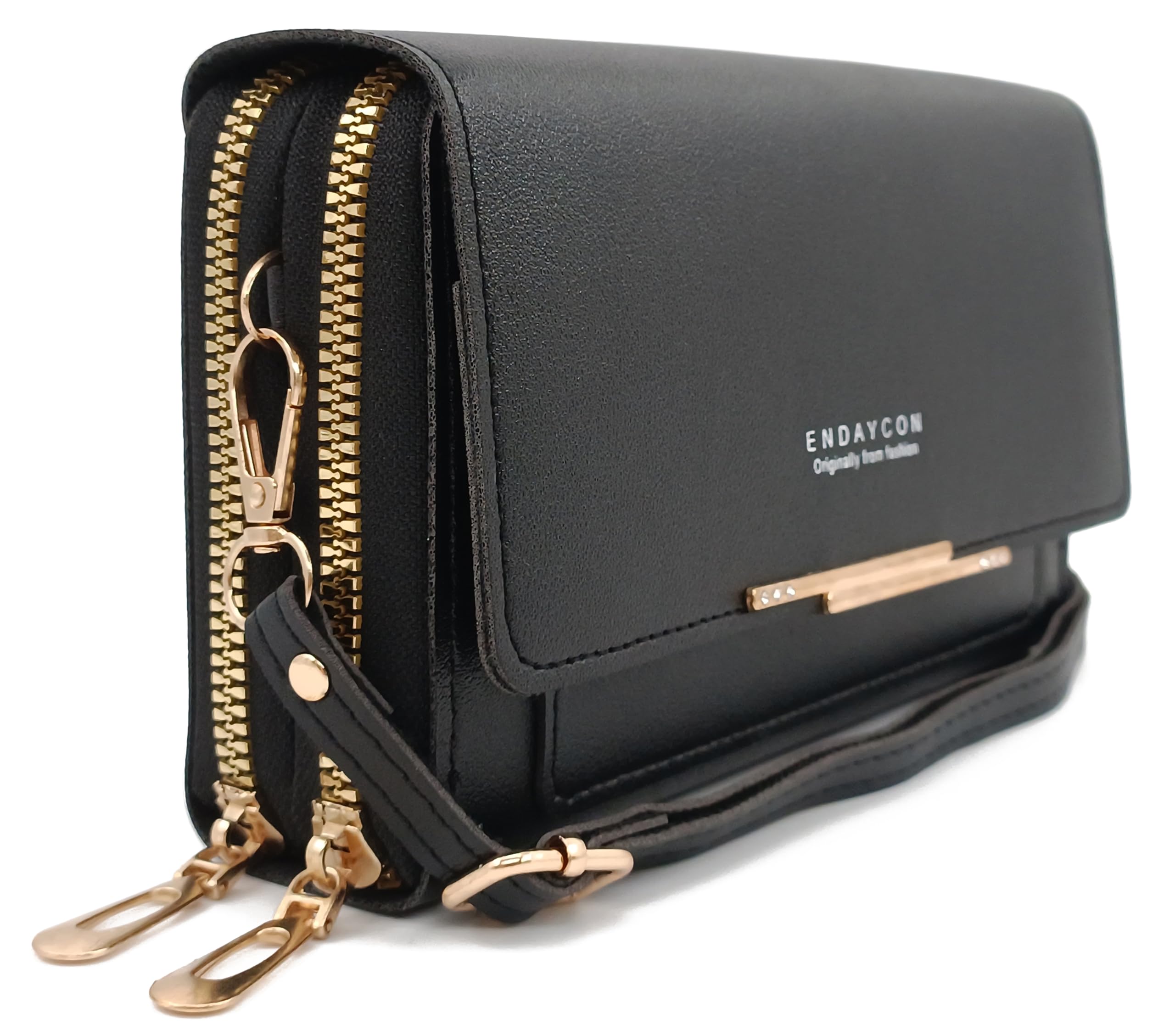 PORT&LOTUS Women's Crossbody Bag - Genuine PU Leather Purse with Adjustable Strap for Work, Travel & Everyday Use