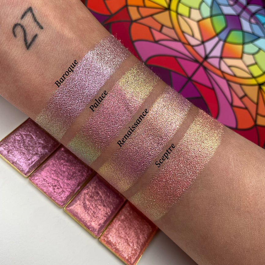Baroque Pearlescent Multichrome Eyeshadow Palette - Long Lasting Pigmented Makeup for Day & Night Glam Looks