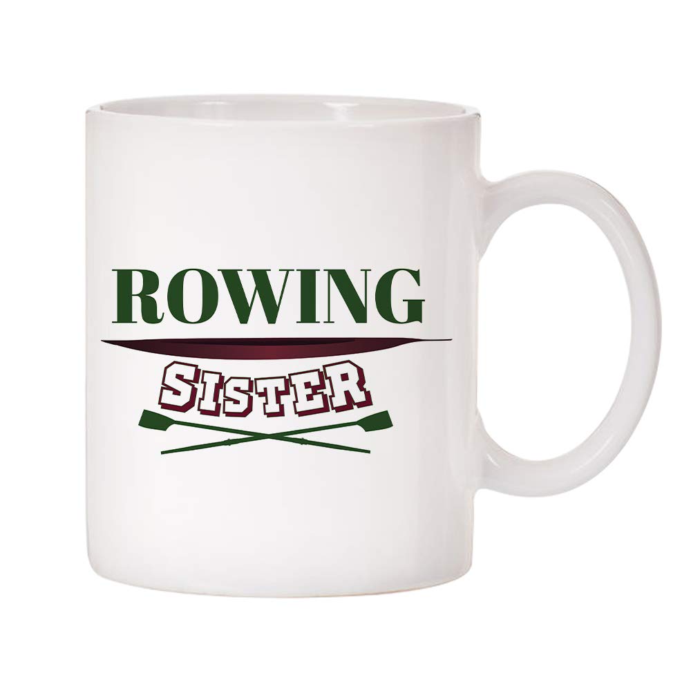 Sports Family 11oz Ceramic Coffee Mugs with Rowing & Sister Designs - Perfect for Gifts, Office Use & Family Gatherings