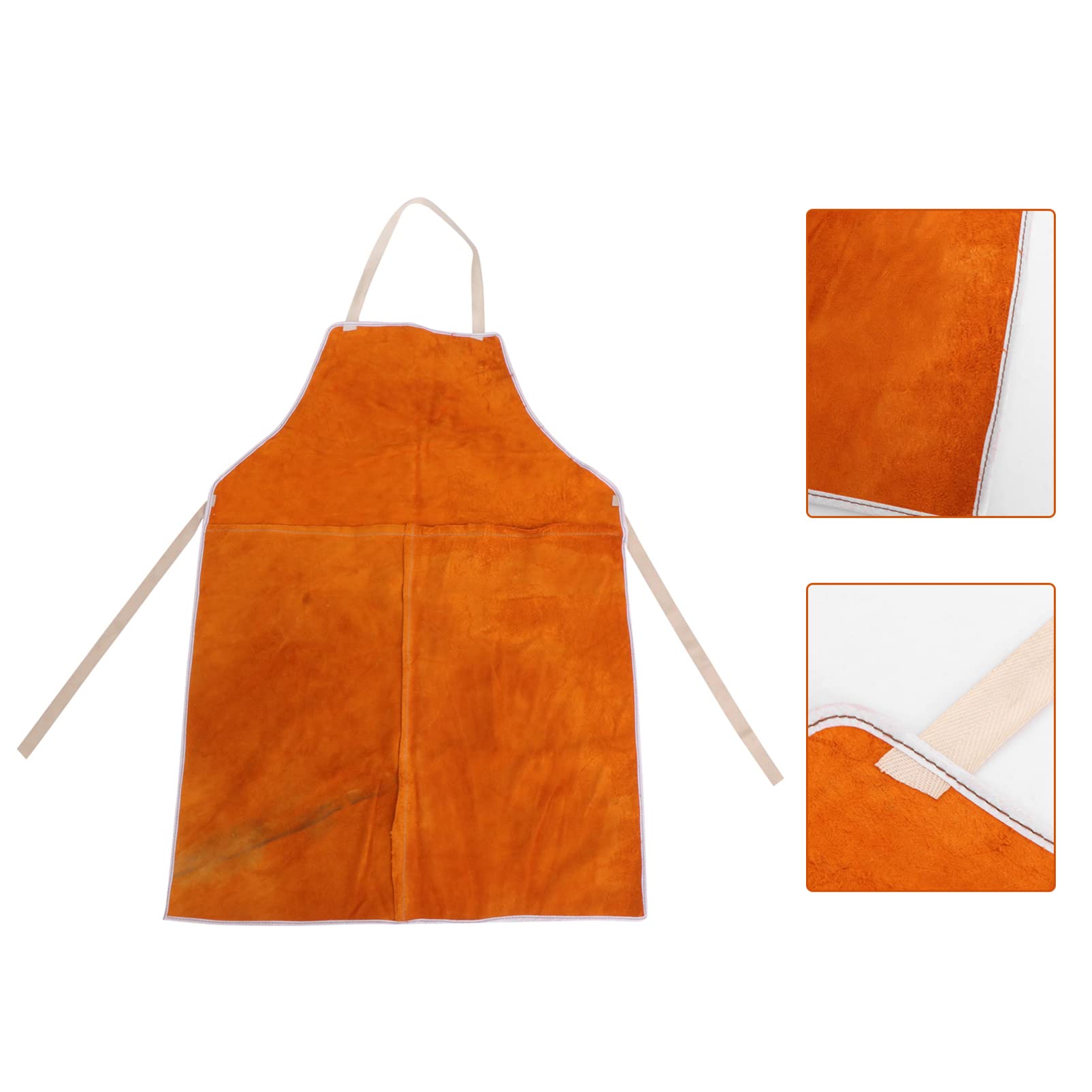 iplusmile Genuine Leather Welding Apron - Heavy Duty Work Apron for Cooking, BBQ, Grilling & Shop Use - Durable & Heat Resistant for Professional Chefs & Craftsmen
