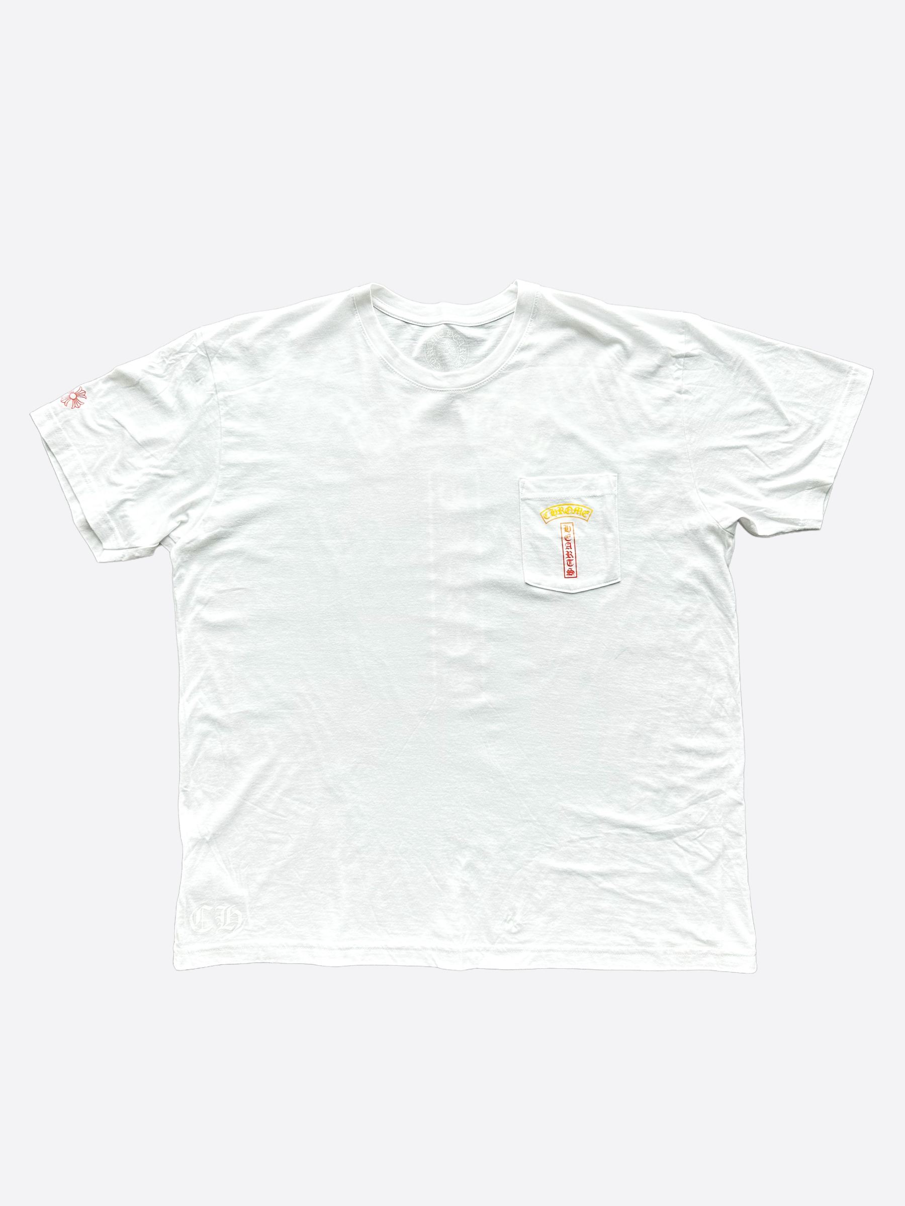 Chrome Hearts White Sunset Gradient T-Bar T-Shirt for Men | Trendy Graphic Tee for Casual Wear & Street Style Outfits