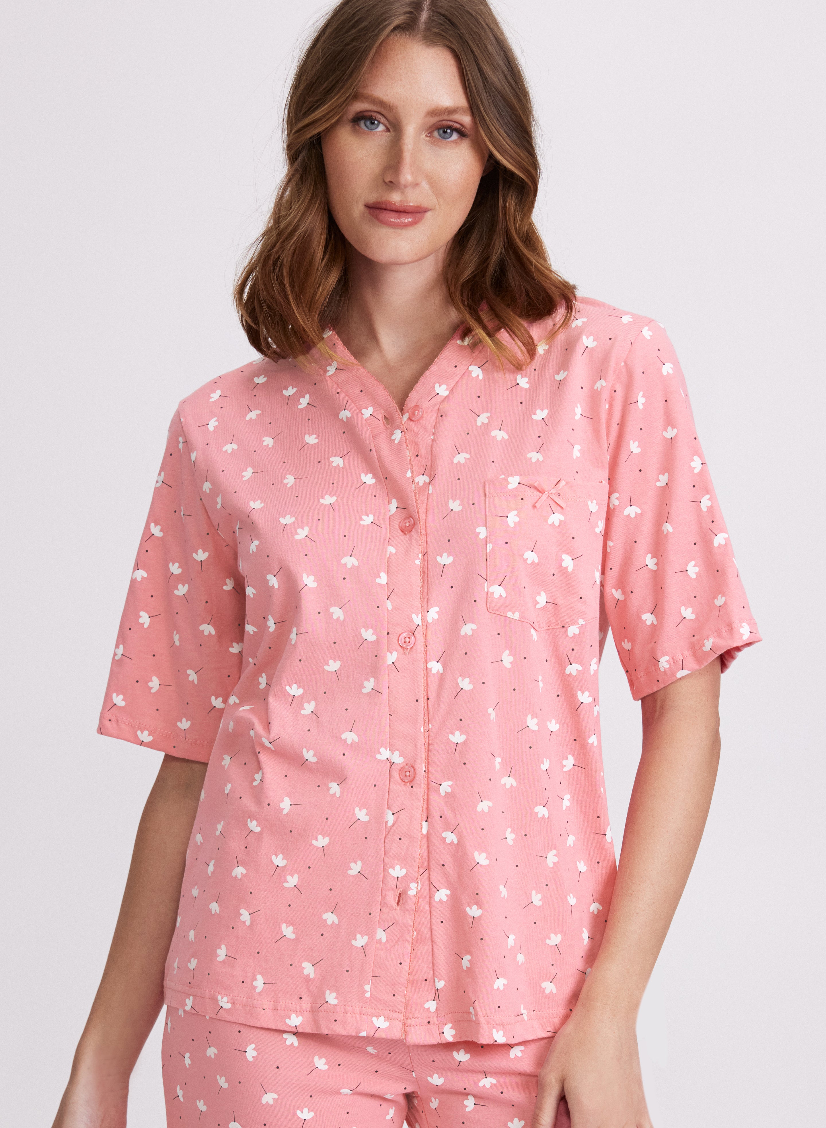 Floral Print Pajama Set for Women - Soft & Comfortable Sleepwear for Nighttime Relaxation & Lounging