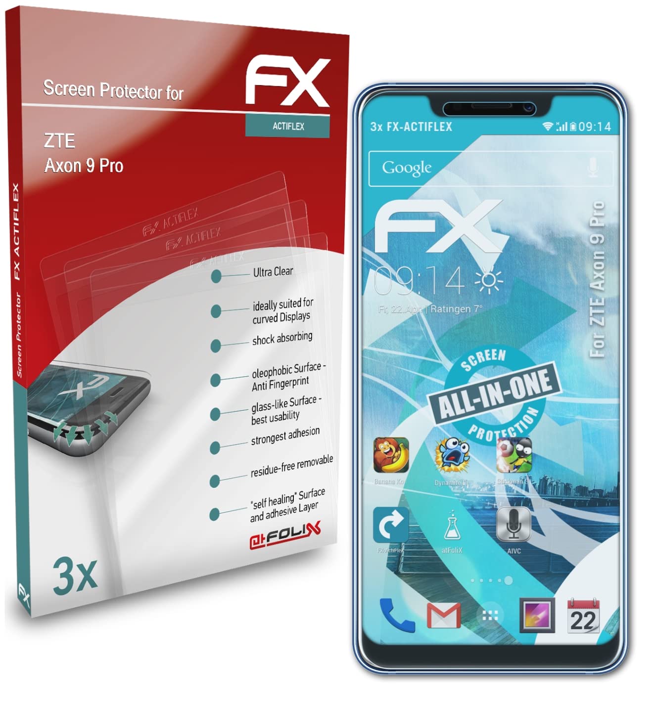 ZTE Axon 9 Pro Screen Protector (3-Pack) - Ultra Clear Flexible Tempered Glass Film - Anti-Scratch & Bubble-Free Protection - Perfect for Work, Travel & Everyday Use