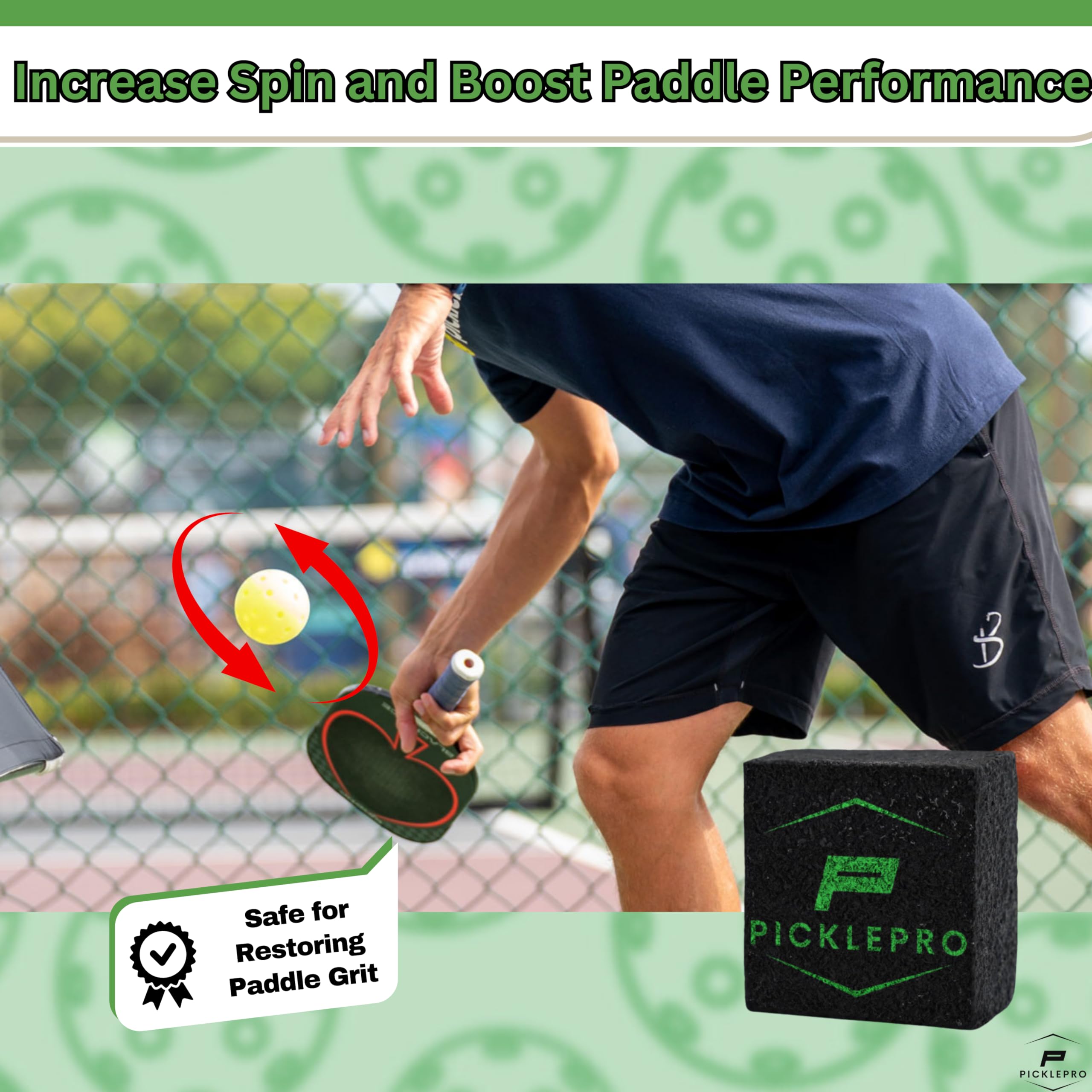 PicklePro Carbon Fiber Pickleball Paddle Cleaner - Best Pickleball Accessories for Removing Dirt & Micro Strands - Perfect Pickleball Gifts for Players - Use After Games to Maintain Paddle Performance