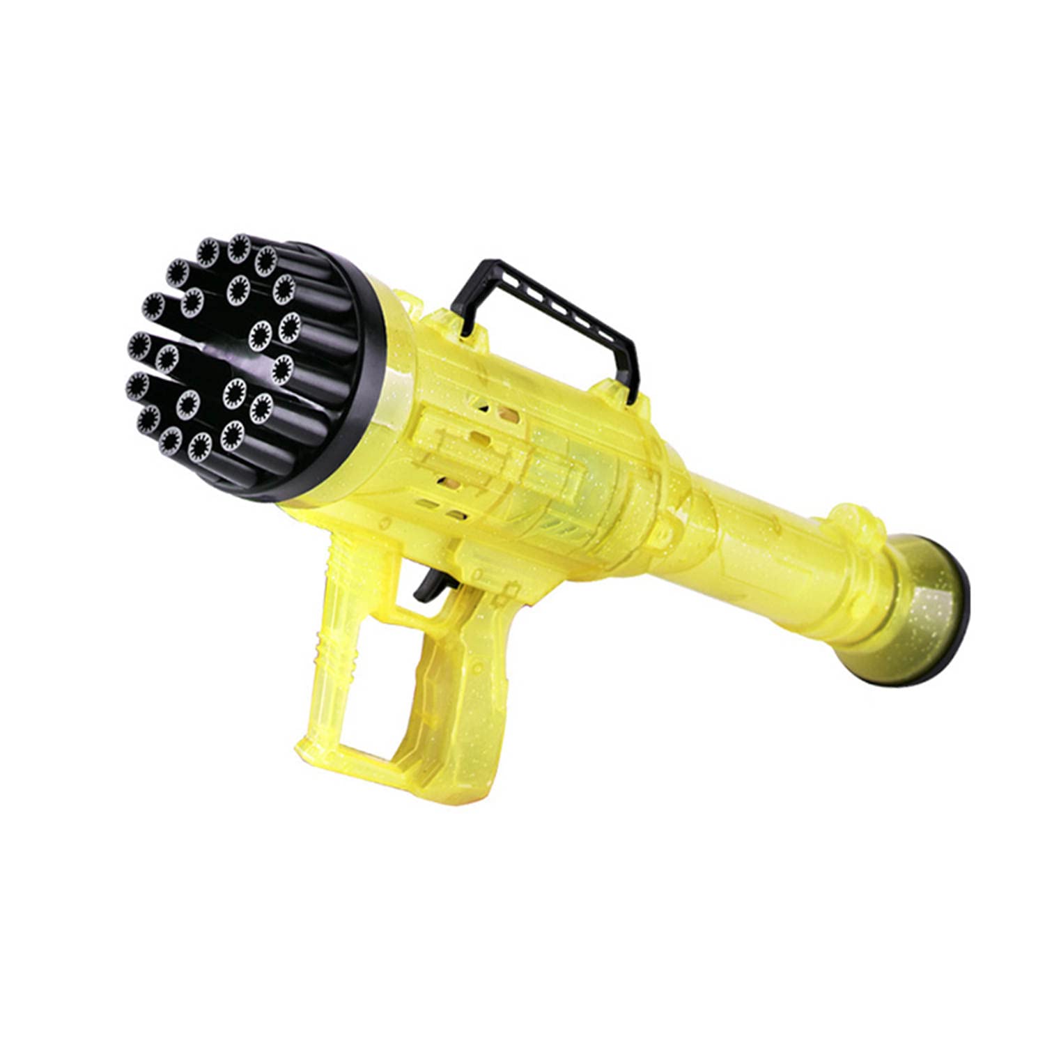 21 Hole Bubble Blower Machine with Cool LED Lights - Large Gatling Bubble Gun for Kids, Boys & Girls - Fun Outdoor Party Toy (Yellow) - Perfect for Birthday Parties, Backyard Play & Summer Activities