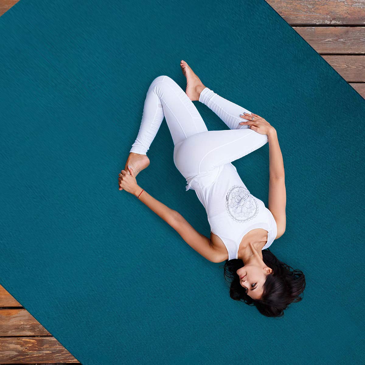 Goplus Extra Large Yoga Mat 7'x5'x8mm & 6'x4'x8mm - Eco-Friendly Non-Slip Thick Workout Mat with Carrying Straps for Home Gym, Cardio, MMA, Stretching & Fitness Exercises | Perfect for Yoga, Pilates, HIIT & Floor Workouts