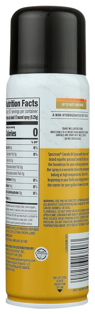Healthy Spectrum Essentials Canola Oil Cooking Spray - 6 oz, Non-GMO, Gluten-Free for Baking, Frying & Grilling - Perfect for Healthy Cooking & Meal Prep