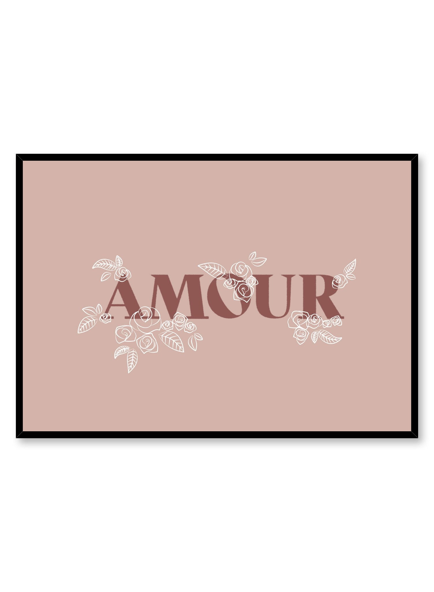 Rose Amour Wall Art Poster - Romantic Floral Decor for Bedroom, Living Room & Office - Perfect Gift for Valentine's Day, Anniversary & Home Decor