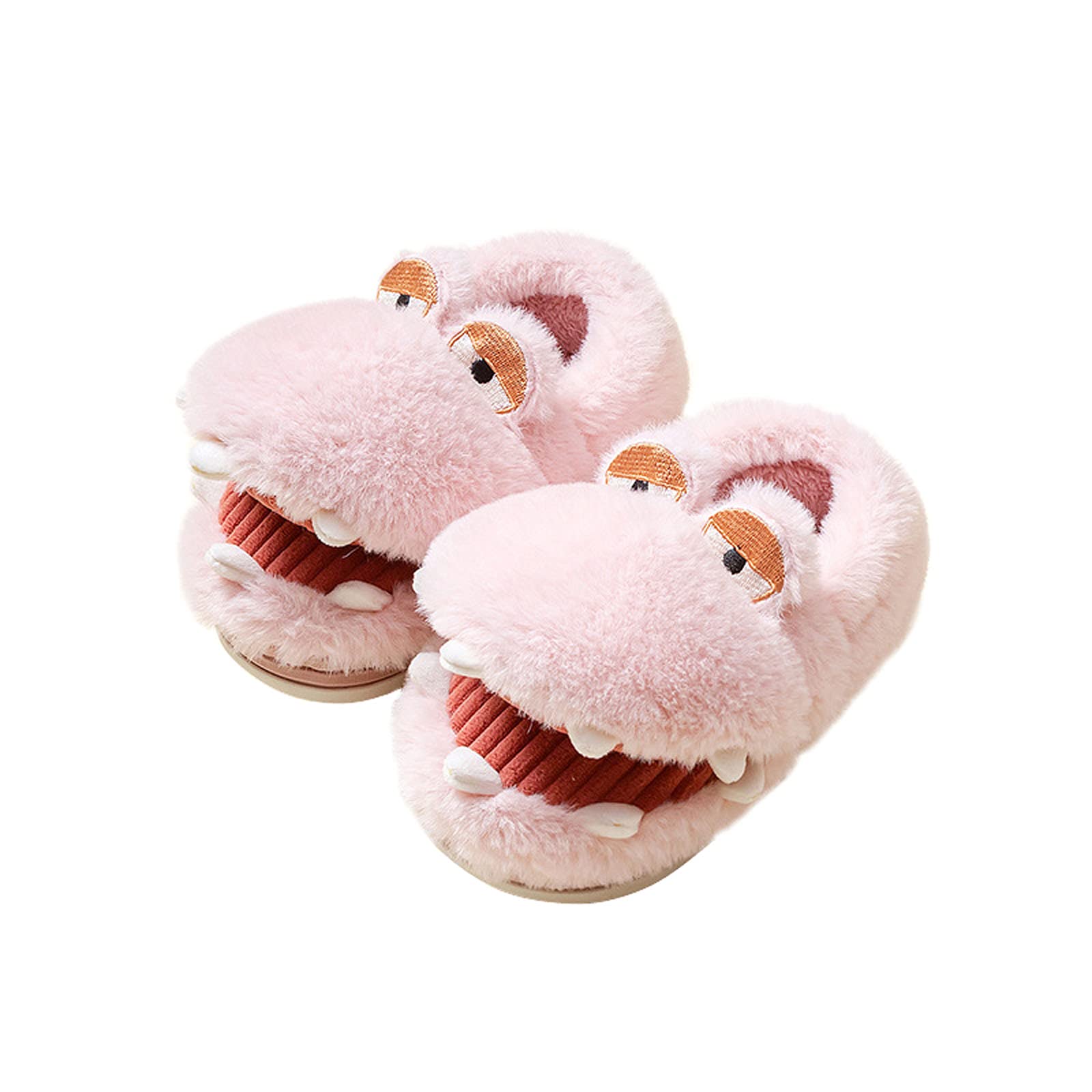 **Warm Fuzzy Cartoon Dinosaur Slippers for Boys & Girls – Cozy Indoor House Shoes for Toddler Kids – Perfect for Bedroom, Playtime & Winter Comfort**