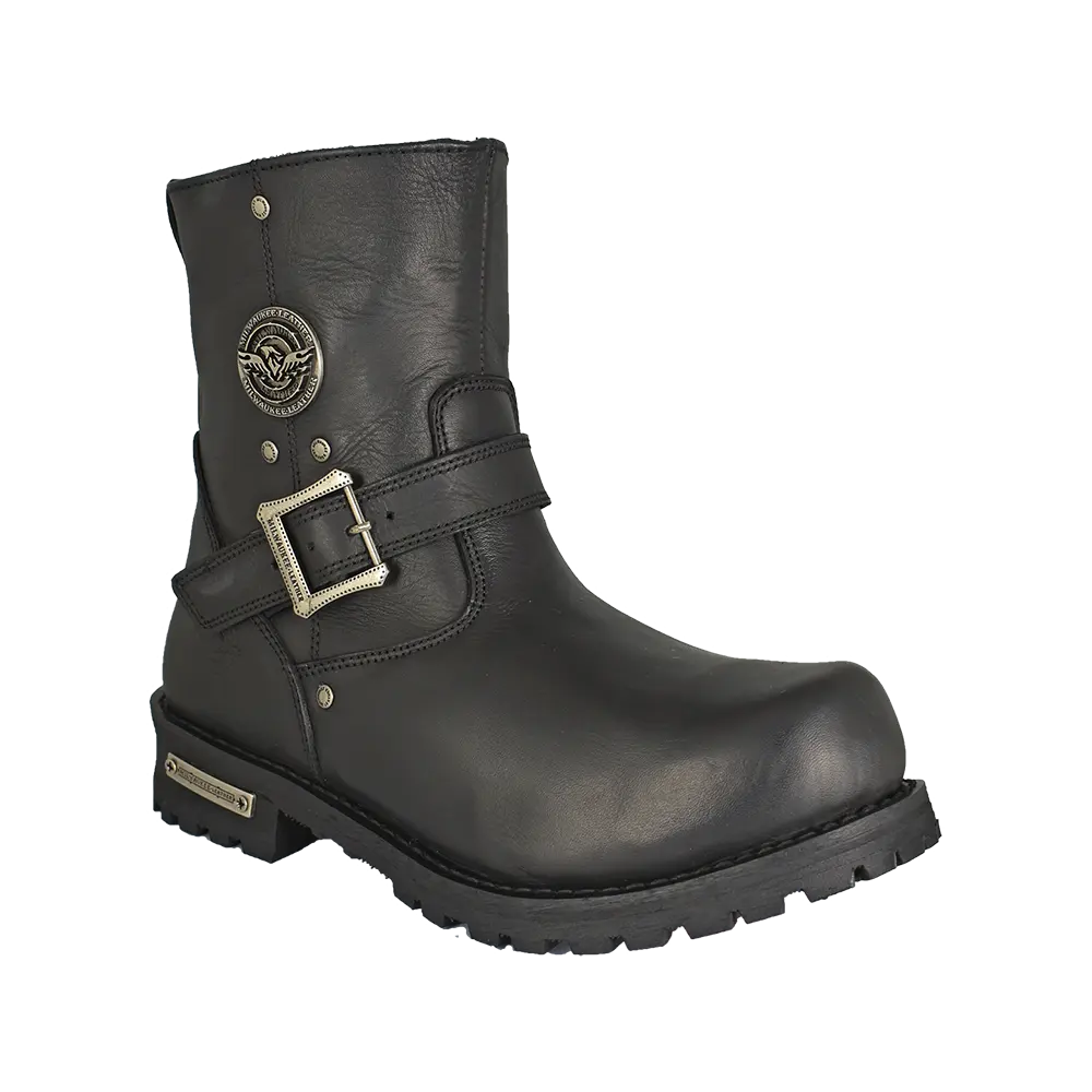 Milwaukee Leather Men's 6 Side Zip Motorcycle Boots - Durable Biker Boots for Riding & Protection - Perfect for Harley, Cruiser & Touring Motorcycles
