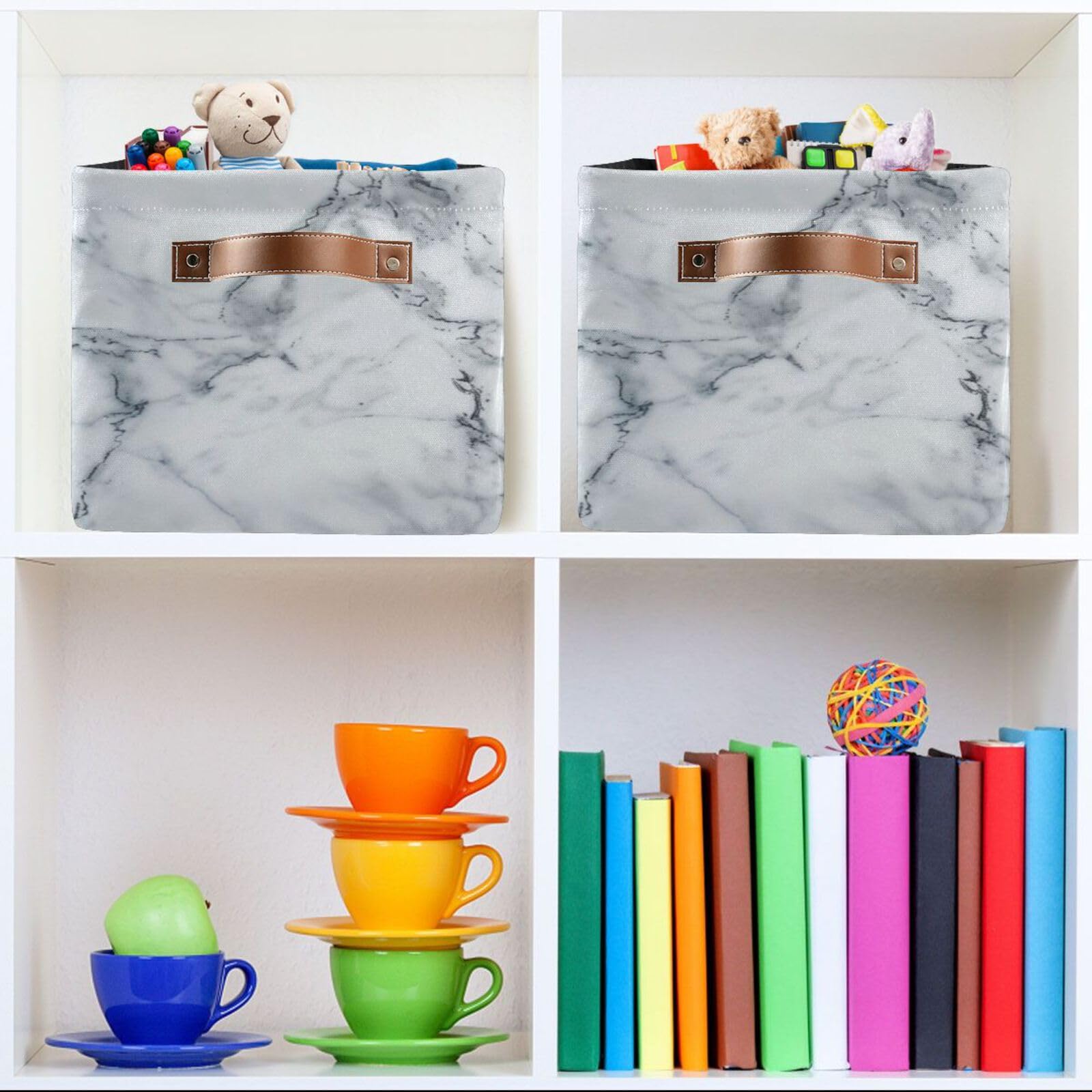 Large Fabric Storage Bins with Handles - Collapsible Closet & Shelf Organizers for Clothes, Toys | Home & Office Use