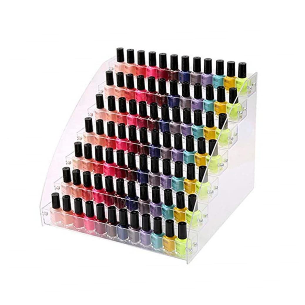 7-Tier Acrylic Nail Polish Organizer - Essential Oil & Makeup Storage Rack for Salon & Home
