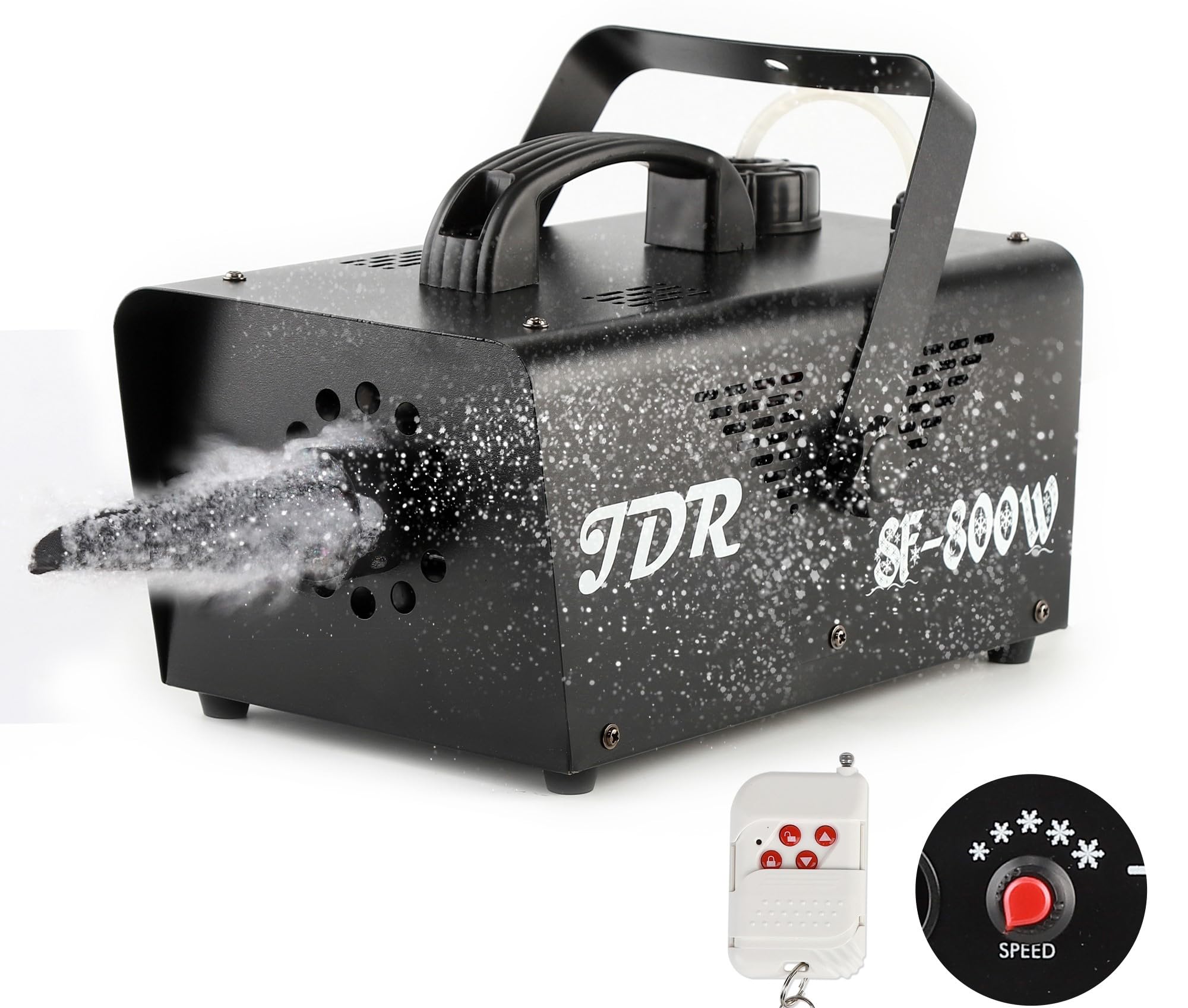 800W Portable Snow Foam Machine with Wireless Remote & Auto Mode - Perfect for Parties, Weddings, Stage Effects, Christmas & Outdoor Events - Safe Fuse Protection Included - Create Magical Winter Scenes for Indoor/Outdoor Celebrations