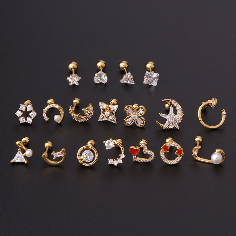 20G Cartilage Tiny Heart Stud Earrings - Cute Small Gold/Silver Piercing Jewelry for Women | Perfect for Daily Wear, Parties & Gifts