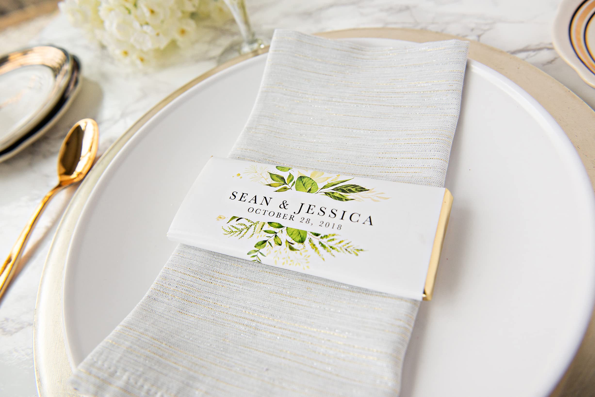 Personalized Wedding Candy Chocolate Bars - 36 Count Bulk Wedding Favors for Guests - Perfect for Bridal Showers, Receptions & Thank You Gifts