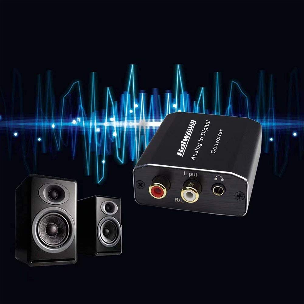 HDMIWOUSP Analog to Digital Audio Converter - RCA/3.5mm to Coaxial/Optical SPDIF Adapter | Aluminum Build for PS4, Xbox, HDTV, DVD & Headphones | Perfect for Home Theater & Gaming Setups