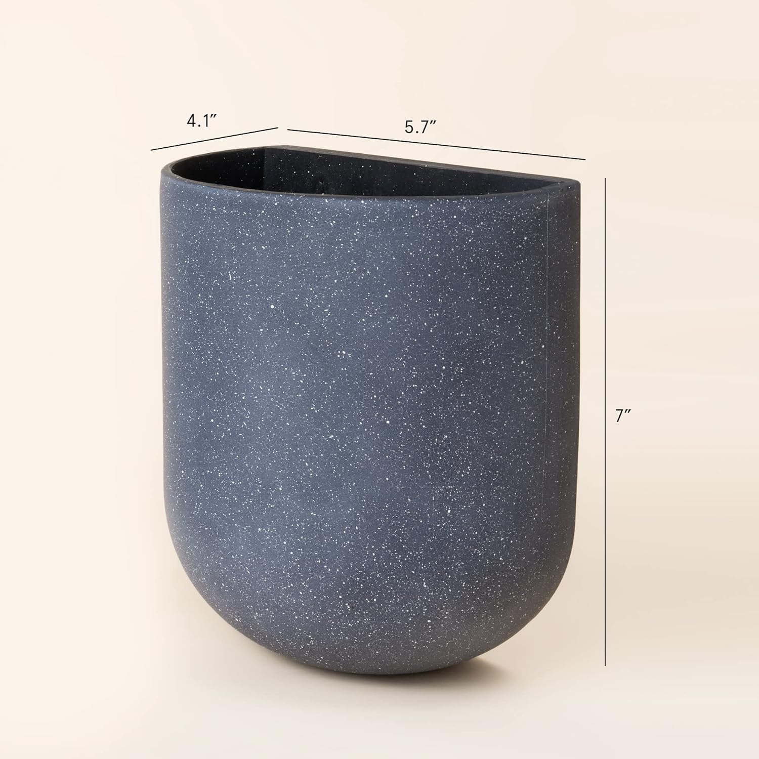LA JOLIE MUSE 6 Inch Hanging Planters for Indoor Plants - Set of 2 Weathered Gray Wall Mounted Flower Pots for Air Plants, Succulents, Herbs - Perfect for Home, Office, Balcony Decor