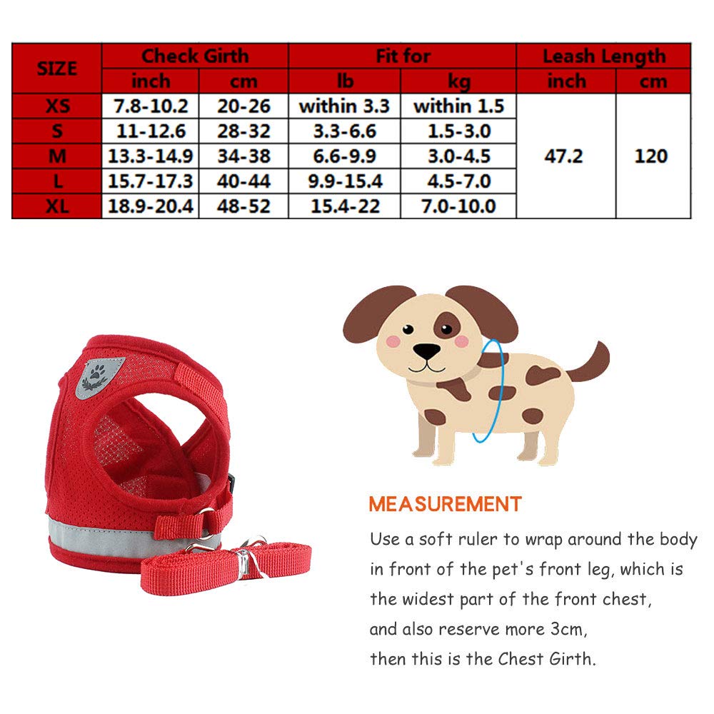 **Oncpcare Adjustable No-Pull Dog & Cat Harness with 47.2