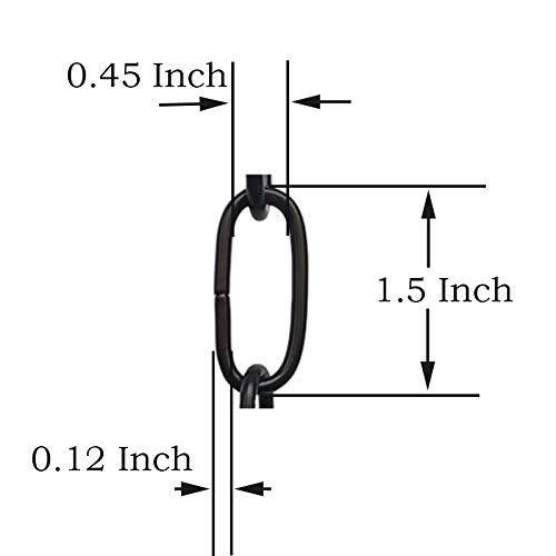6 Feet Black Metal Looping Chain for Hanging Lights - Heavy Duty Ceiling Hook & Pendant Light Fixture Hardware - Perfect for Home, Restaurant, and Retail Store Lighting Decor