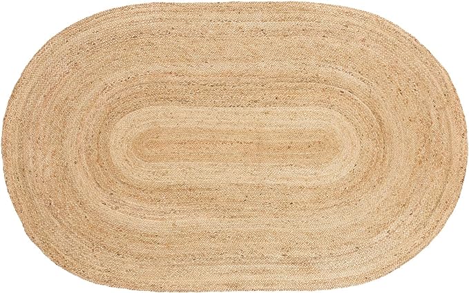 Braided Jute Reversible Handwoven Rug - Natural Fiber Indoor/Outdoor Area Rug for Living Room, Bedroom, Patio & Deck - Eco-Friendly Home Decor