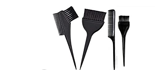 4-Piece Hair Coloring Brush Set - Professional Hair Dye Mixing Brush, Hair & Face Mask Applicator with Comb for At-Home Salon Styling & Beauty Treatments