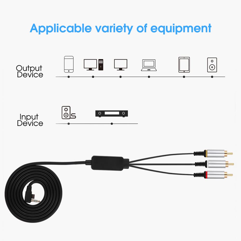 1.5M High-Speed PS Game AV Cable - Component TV Cord for PSP2000/3000 - Gold-Plated Connectors for Crystal Clear Audio & Video - Perfect for Gaming, Home Theater & Retro Console Setup