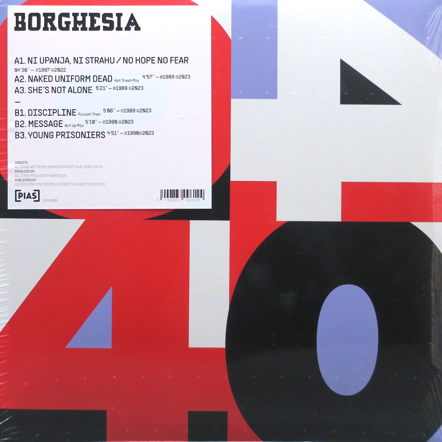 BORGHESIA '[PIAS] 40' Vinyl EP - 1990 Industrial/EBM Music Record - Perfect for Collectors & Vintage Music Enthusiasts