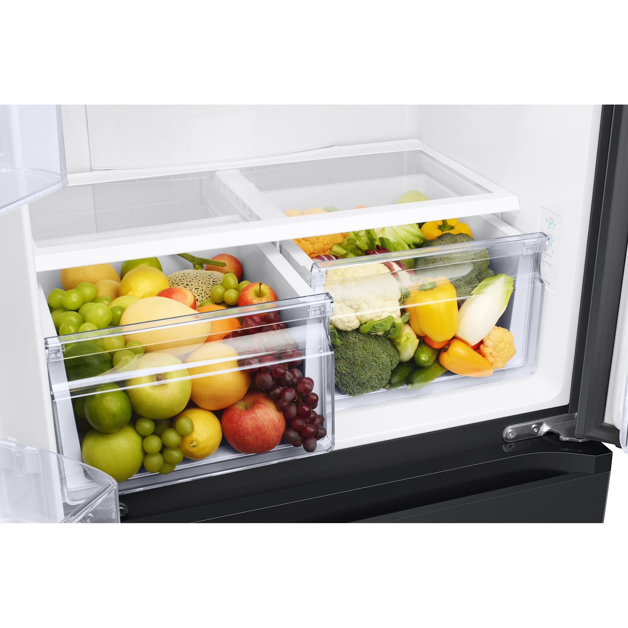 Samsung RF18A5101MT 18 cu. ft. Bottom Freezer Refrigerator in Matte Black - Energy Efficient, Spacious Design for Modern Kitchens