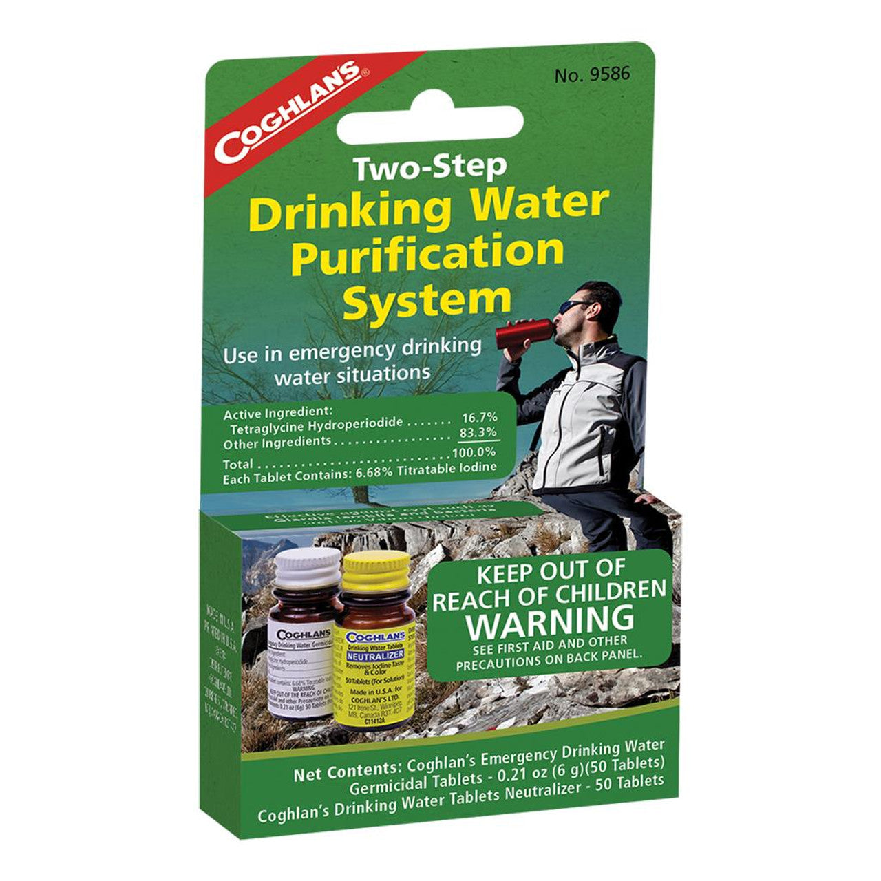 Coghlan's 2 Step Drinking Water Treatment Tablets with Neutralizer - Purify & Improve Taste for Camping, Hiking, Emergency Preparedness & Outdoor Adventures