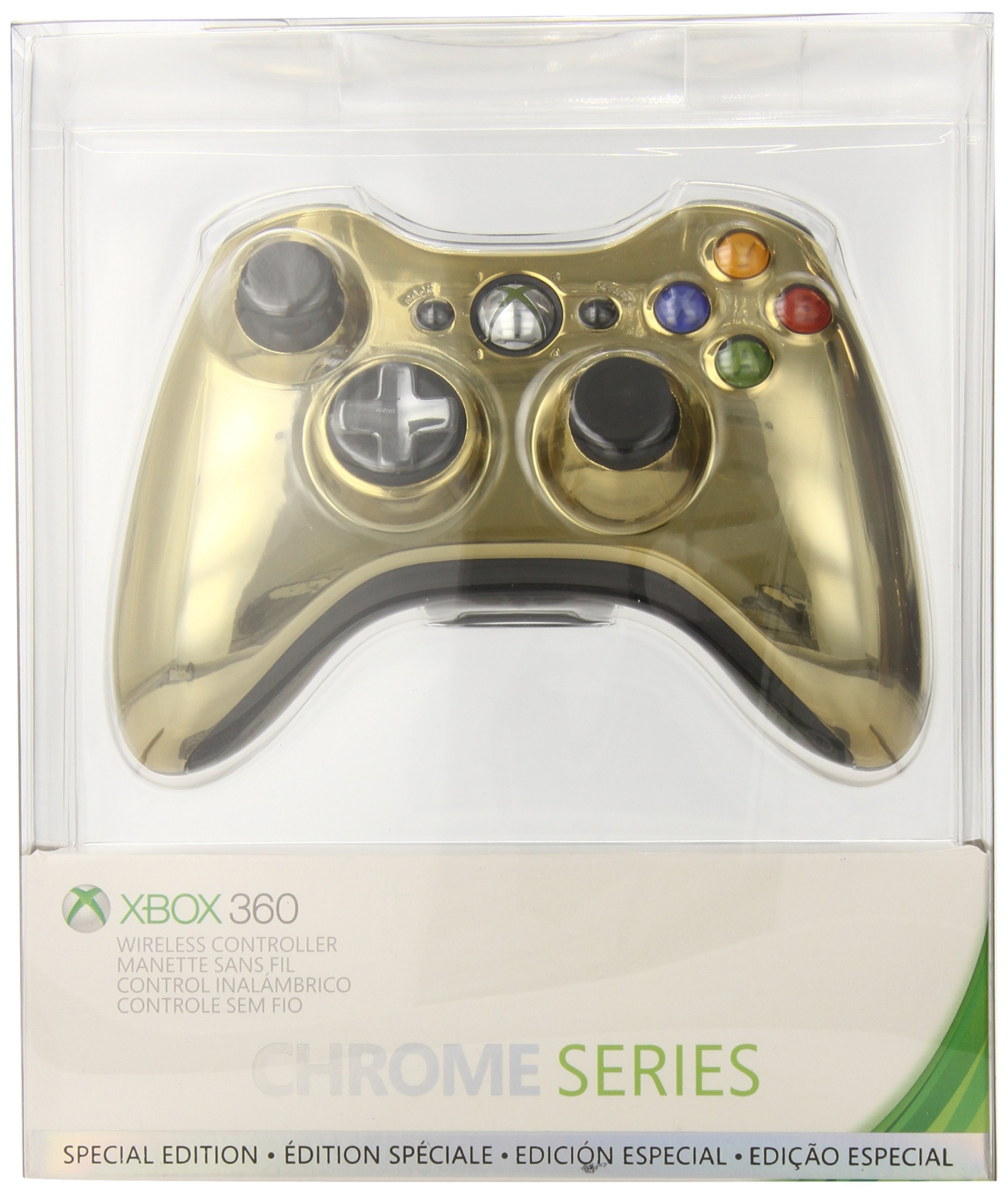 Refurbished Xbox 360 Wireless Controller - Gold Chrome Edition | Compatible with Xbox 360 & PC Gaming | Perfect for Multiplayer & Retro Gaming Sessions