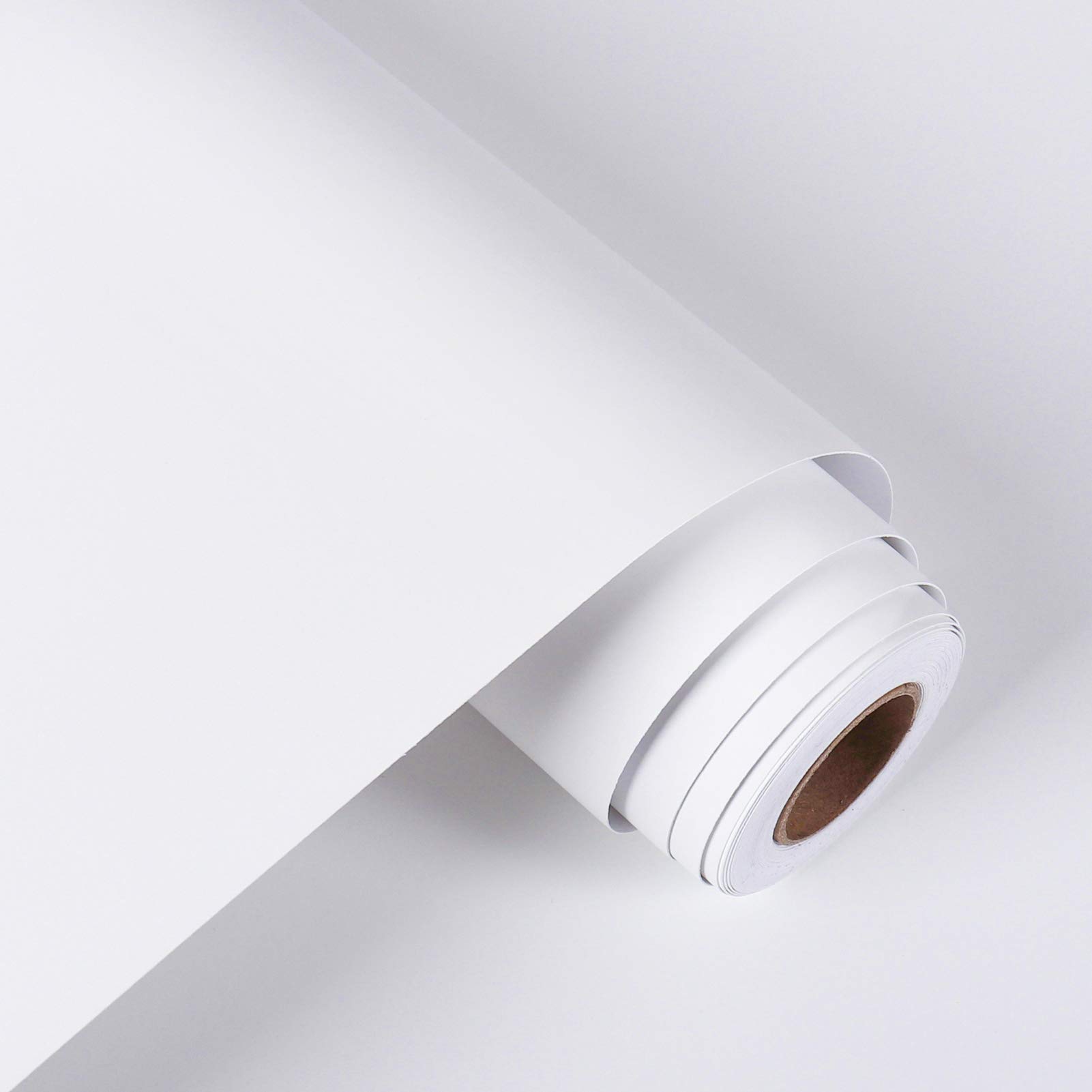 WESTICK White Peel and Stick Wallpaper - Matte Waterproof Contact Paper for Cabinets, Countertops, Bathroom & Bedroom Walls - 15.75