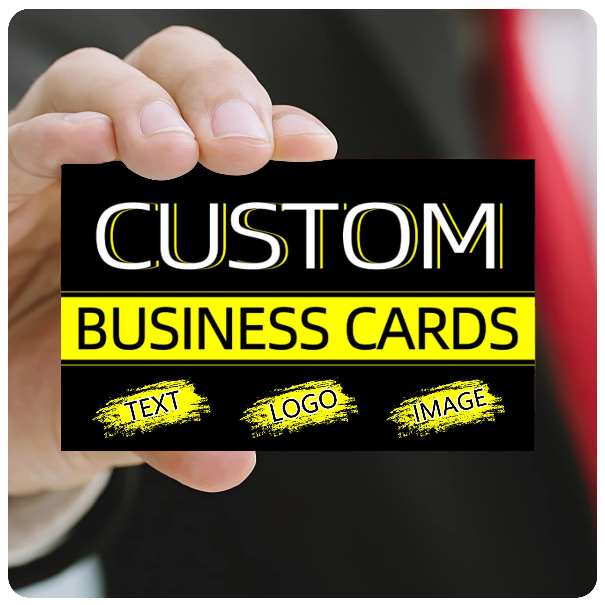 Premium Custom Business Cards with Logo - 100PCS Double-Sided Printable Personalized Business Cards for Small Business - 300GSM Waterproof Matte Finish - 3.5