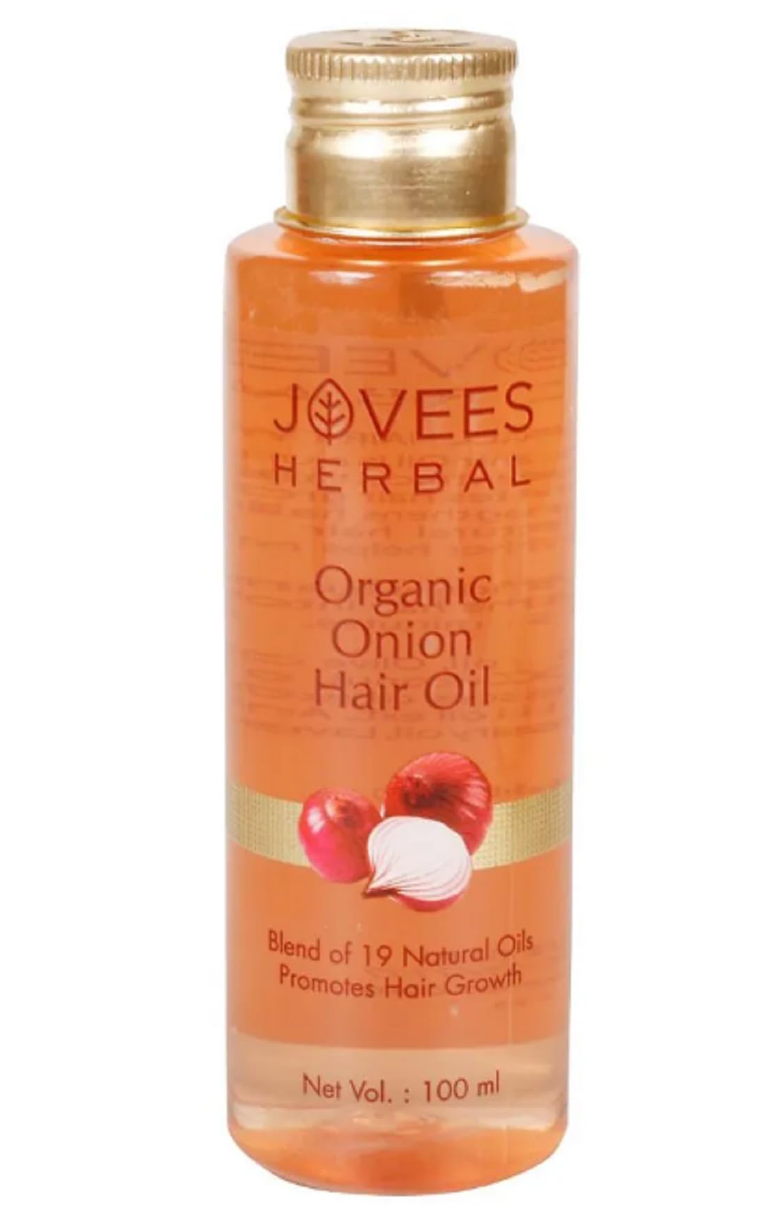 Organic Onion Hair Oil for Hair Growth & Fall Control - 100ml | Jovees Herbal Blend with Onion Seed, Olive, Sesame & Almond Oils | Suitable for All Hair Types | Daily Hair Care & Scalp Treatment for Men & Women