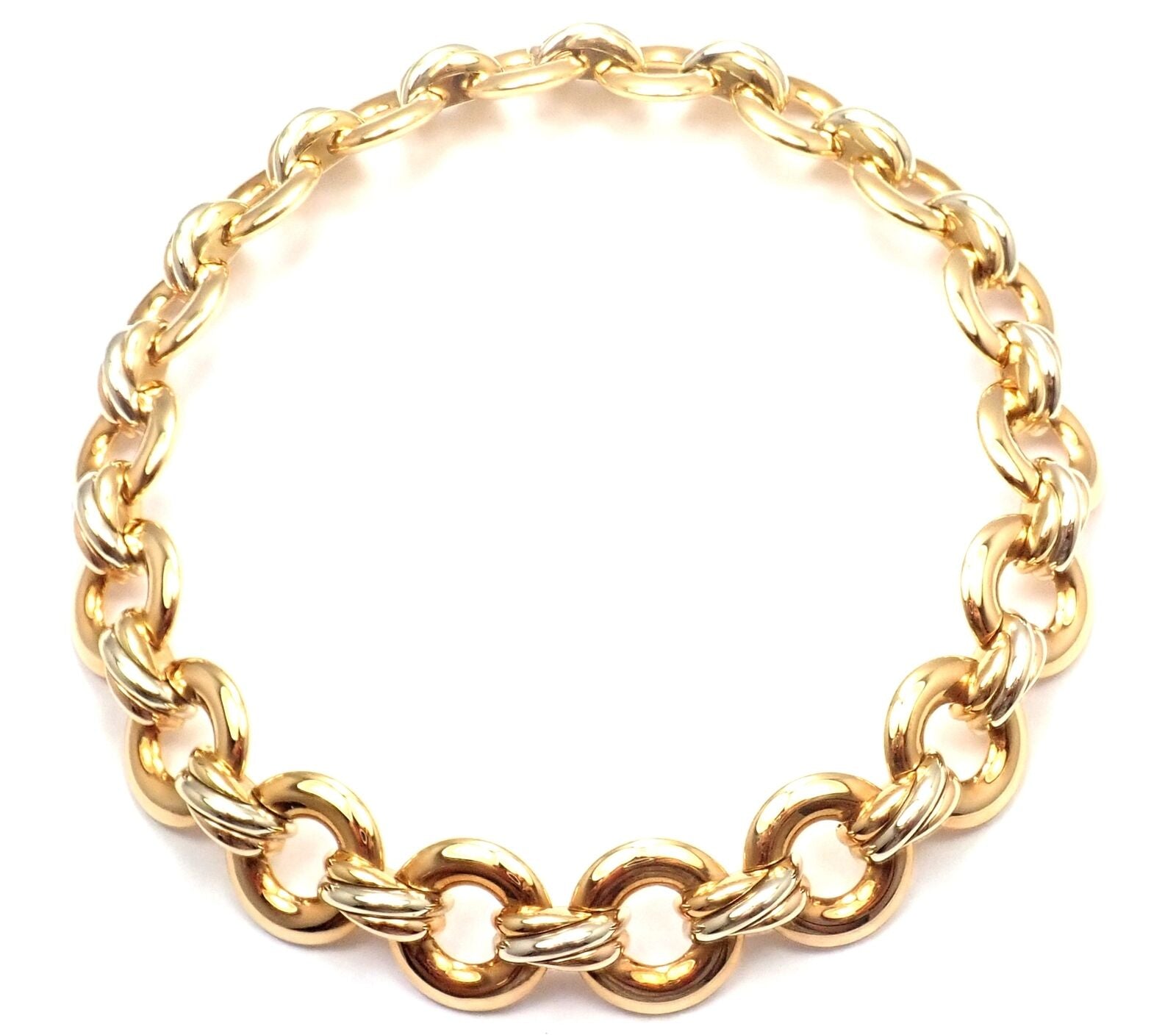 Authentic Cartier Trinity 18k Tri-Color Gold Round Link Necklace - Luxury Jewelry for Women, Perfect Gift for Anniversary, Valentine's Day & Special Occasions