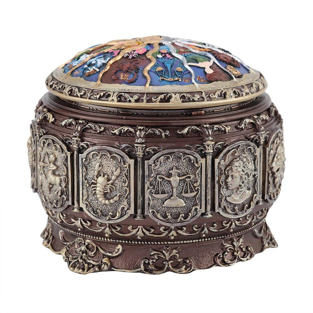 Vintage MAGT Music Box - 12 Constellations Rotating Musical Box with Goddess LED Lights, Classic Wind Up Music Box for Birthday Gifts, Home Decor & Romantic Ambiance (Pisces Zodiac Sign)