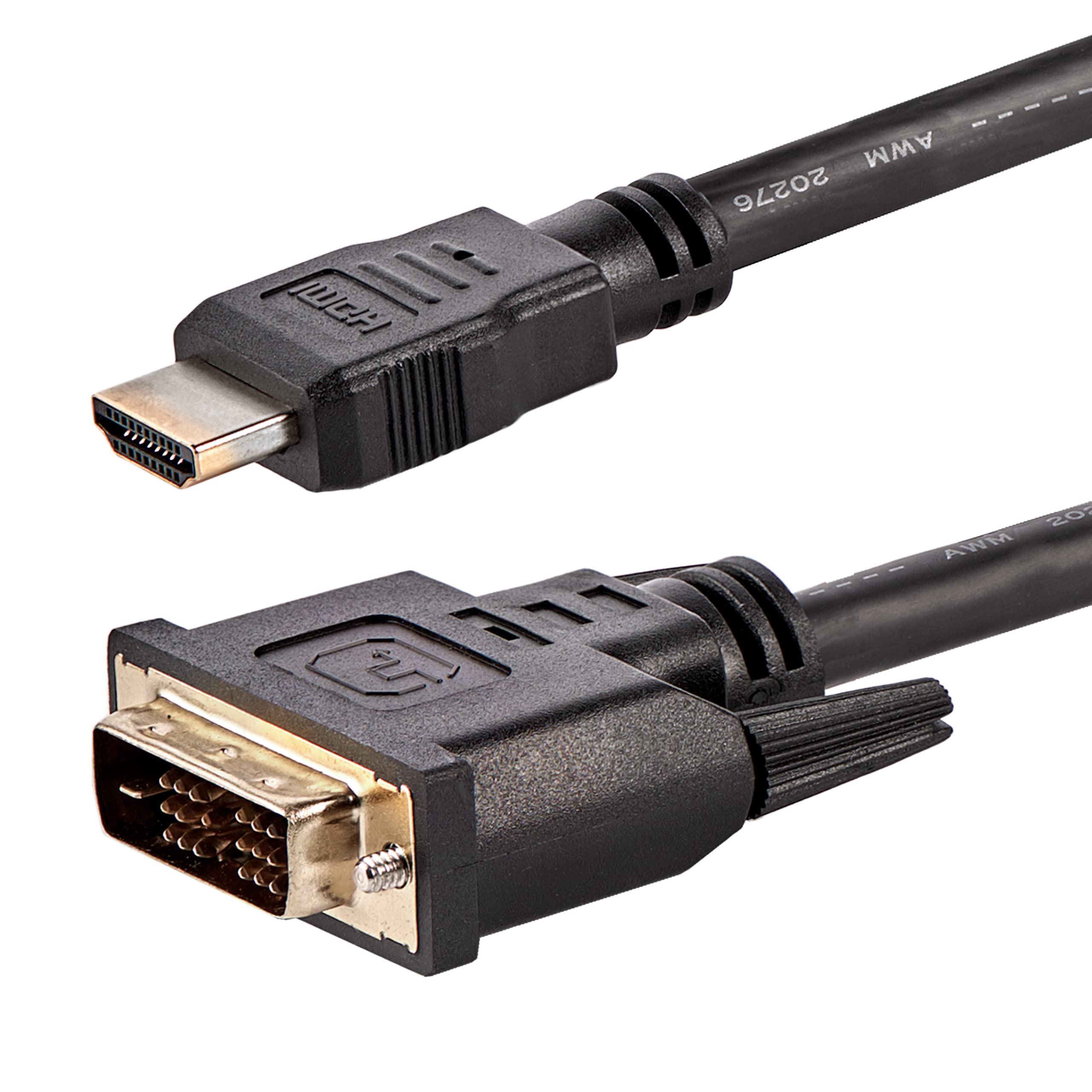 StarTech.com 6ft HDMI to DVI Cable 10 Pack - High Speed 1920x1200p Resolution, 19 Pin DVI-D to HDMI Adapter Cable for Monitor, TV, PC, Laptop - Ideal for Home Theater, Gaming & Office Setup (HDMIDVIMM610PK)